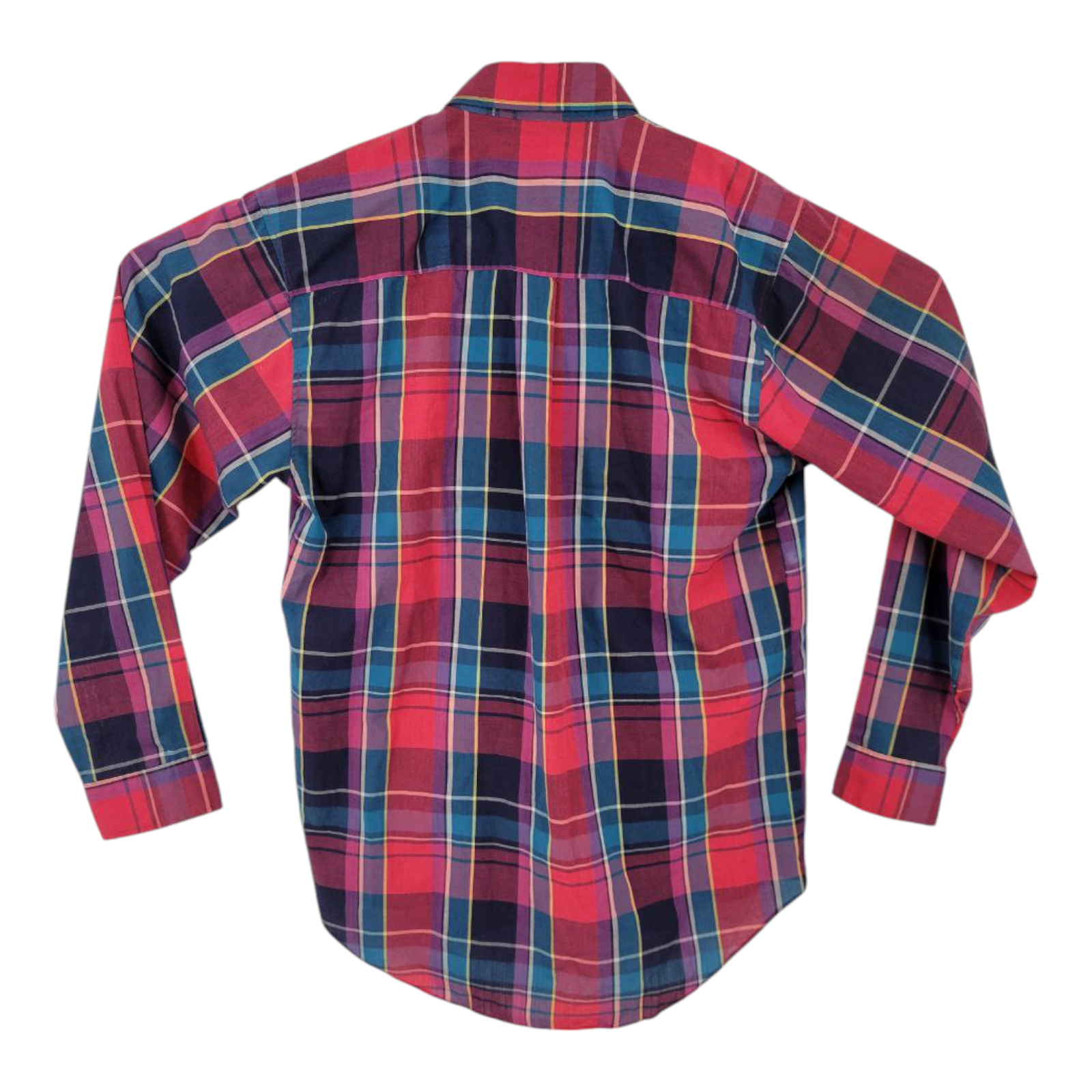 Knights of Round Table Red Plaid Button Down Long Sleeve Shirt Size LT