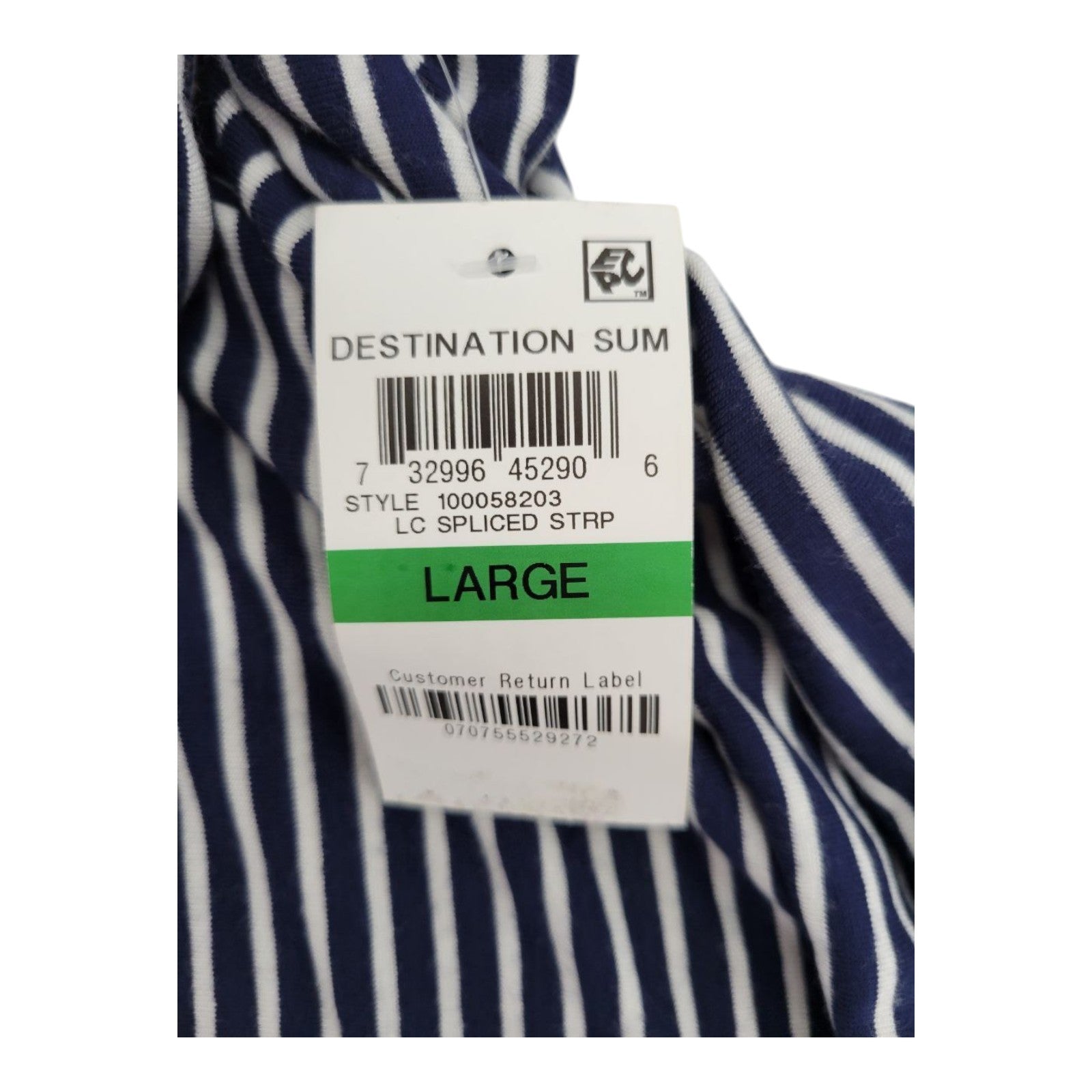 Style & Co. Women's Large Navy White Stripe Spliced Skirt