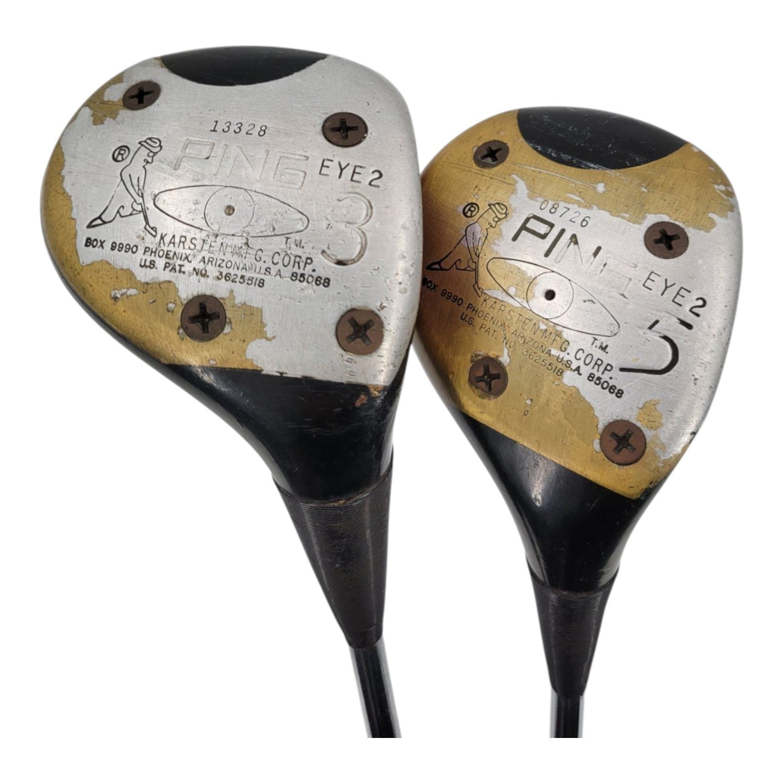 Ping Eye II Men's RH 3 & 5 Wood Golf Club Bundle Steel Shafts Swing Rite