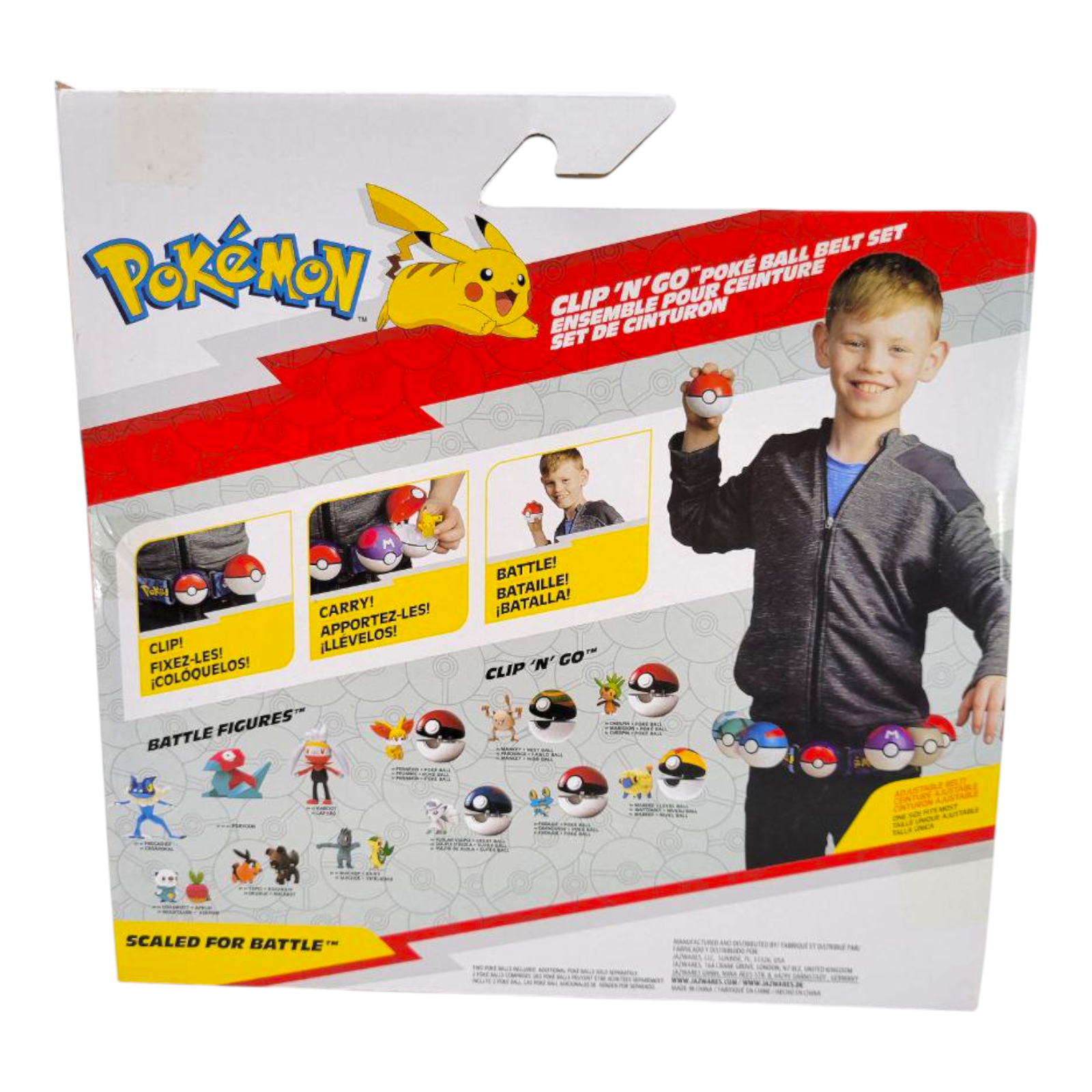 Pokemon Clip N Go Poke Ball Belt and 2" Piplup Battle Action Figure Set