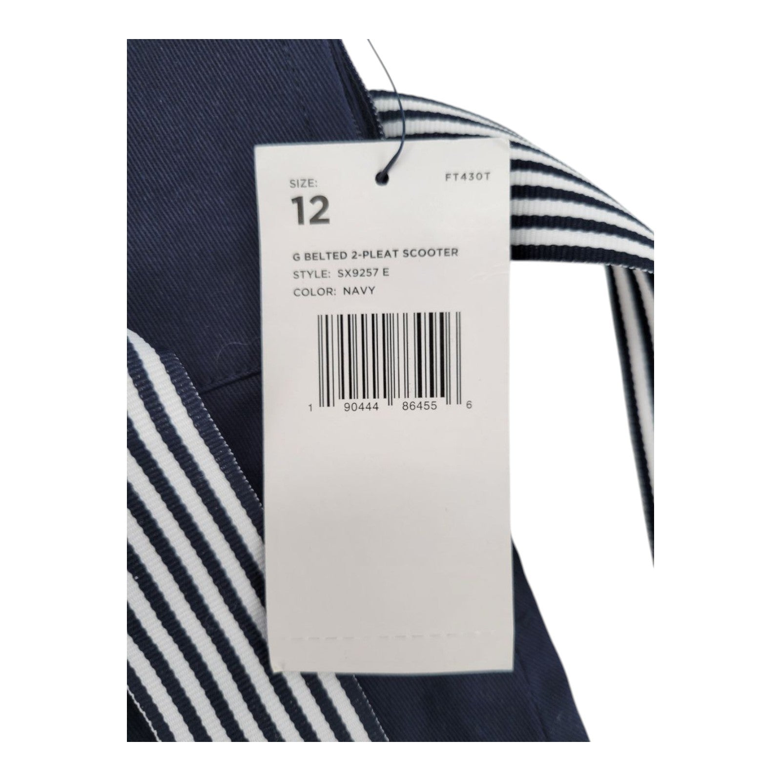 French Toast Girls 2 Pleat Scooter Skirt Navy Size 12 Belted SX9257E