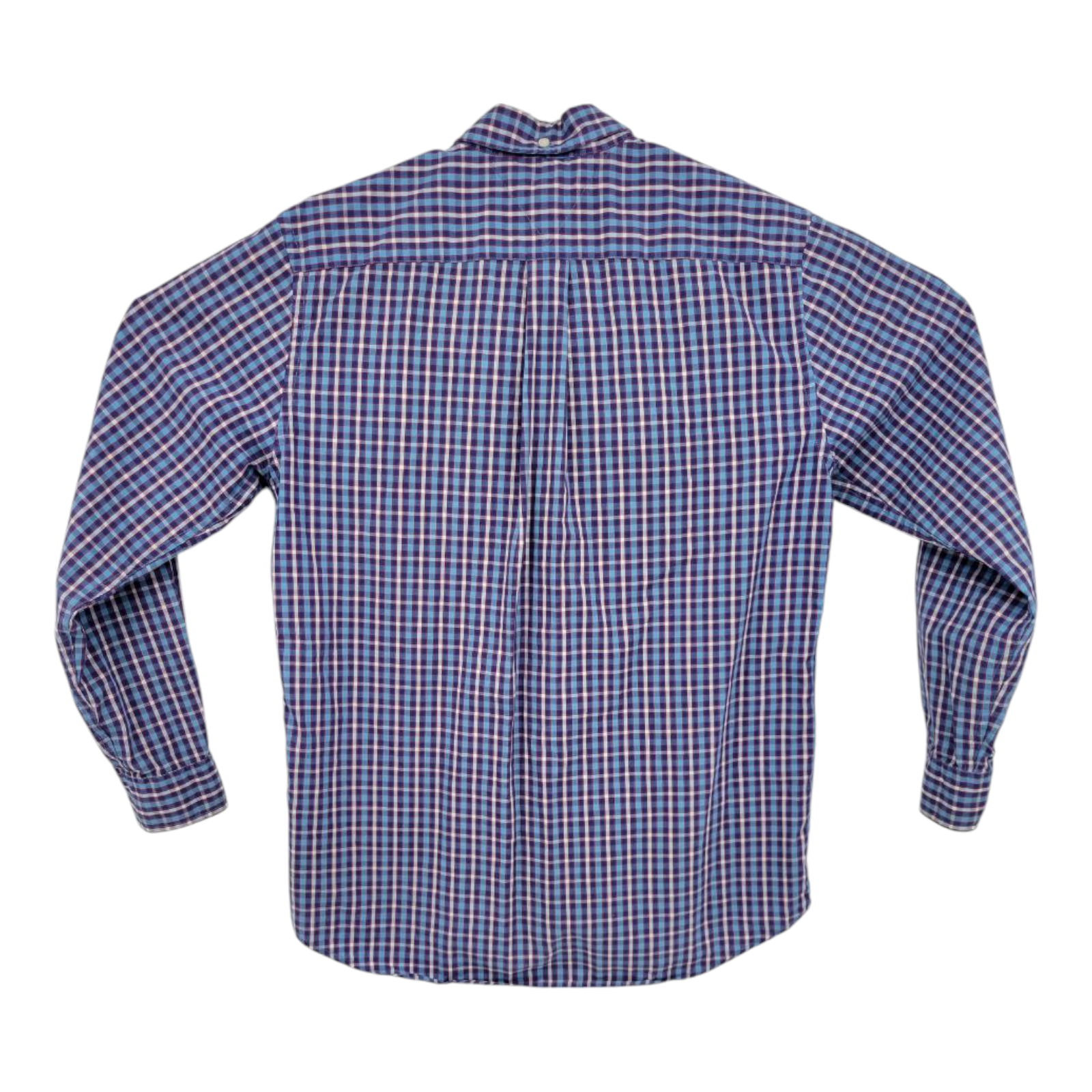 Tommy Hilfiger Shirt Mens Long Sleeve Blue Classic Plaid Button Size M