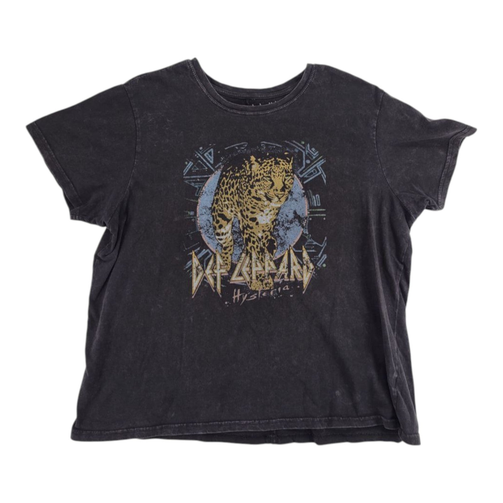 Def Leppard Hysteria Graphic Band Tee Black Leopard Tour Shirt Men's XL