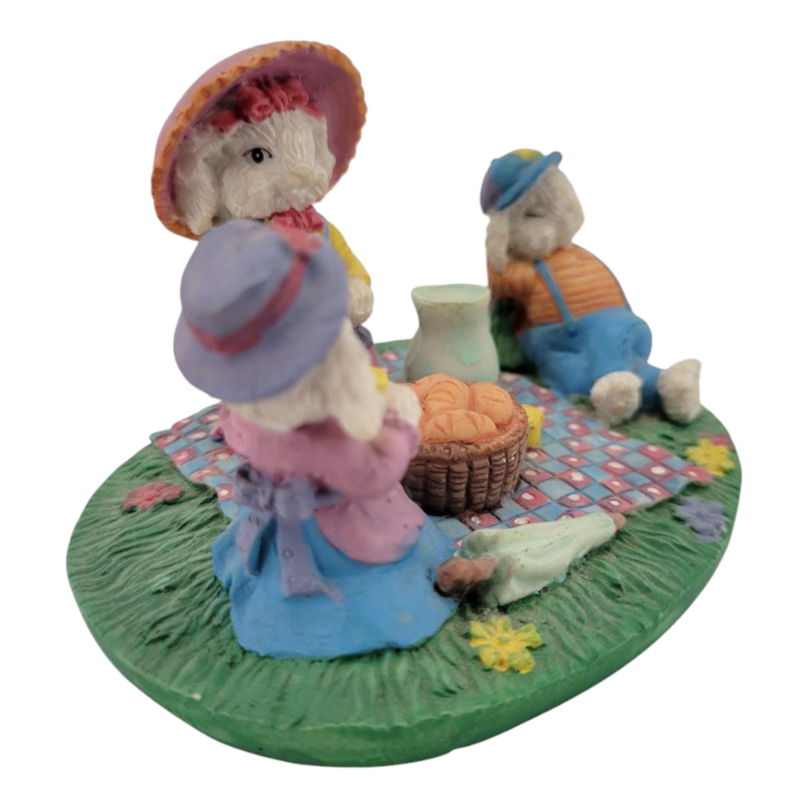 Vintage Easter Bunny Family Picnic Figurine Collectible Decor
