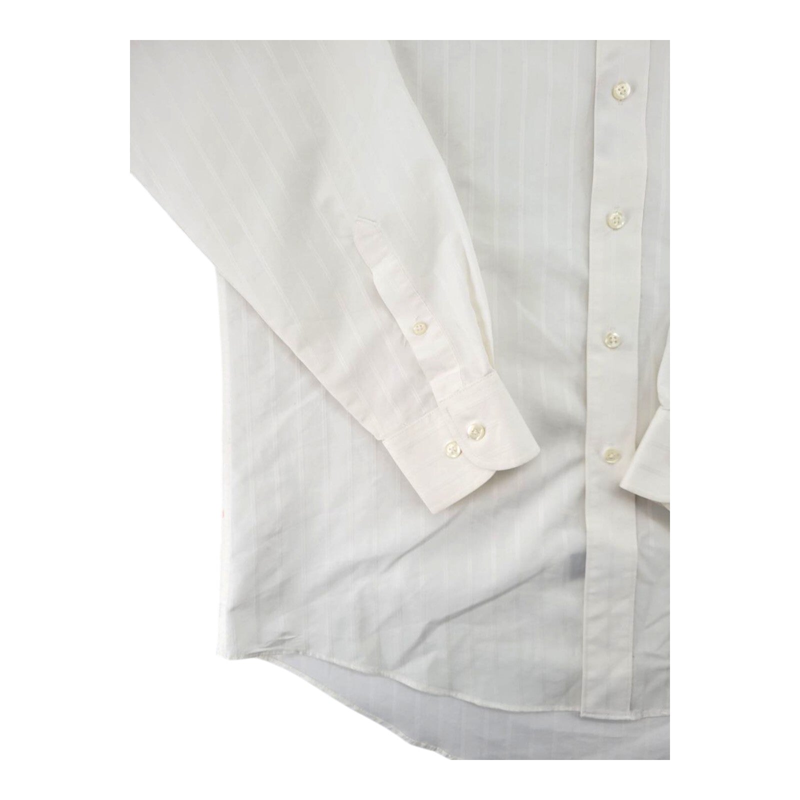 David Taylor White Striped Dress Shirt Mens Long Sleeve Size 16.5 34/35