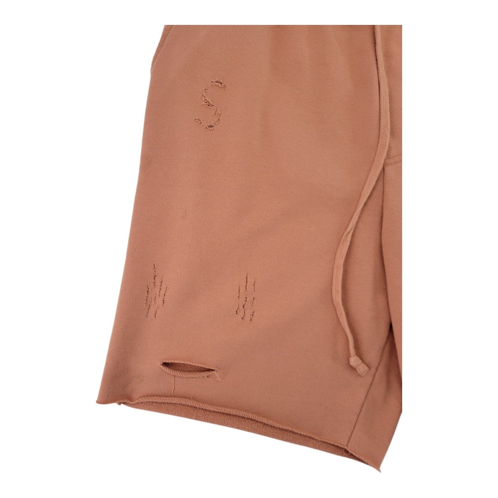 Forever 21 Distressed Sweat Shorts Mens Tan Brown Drawstring Waist Size L