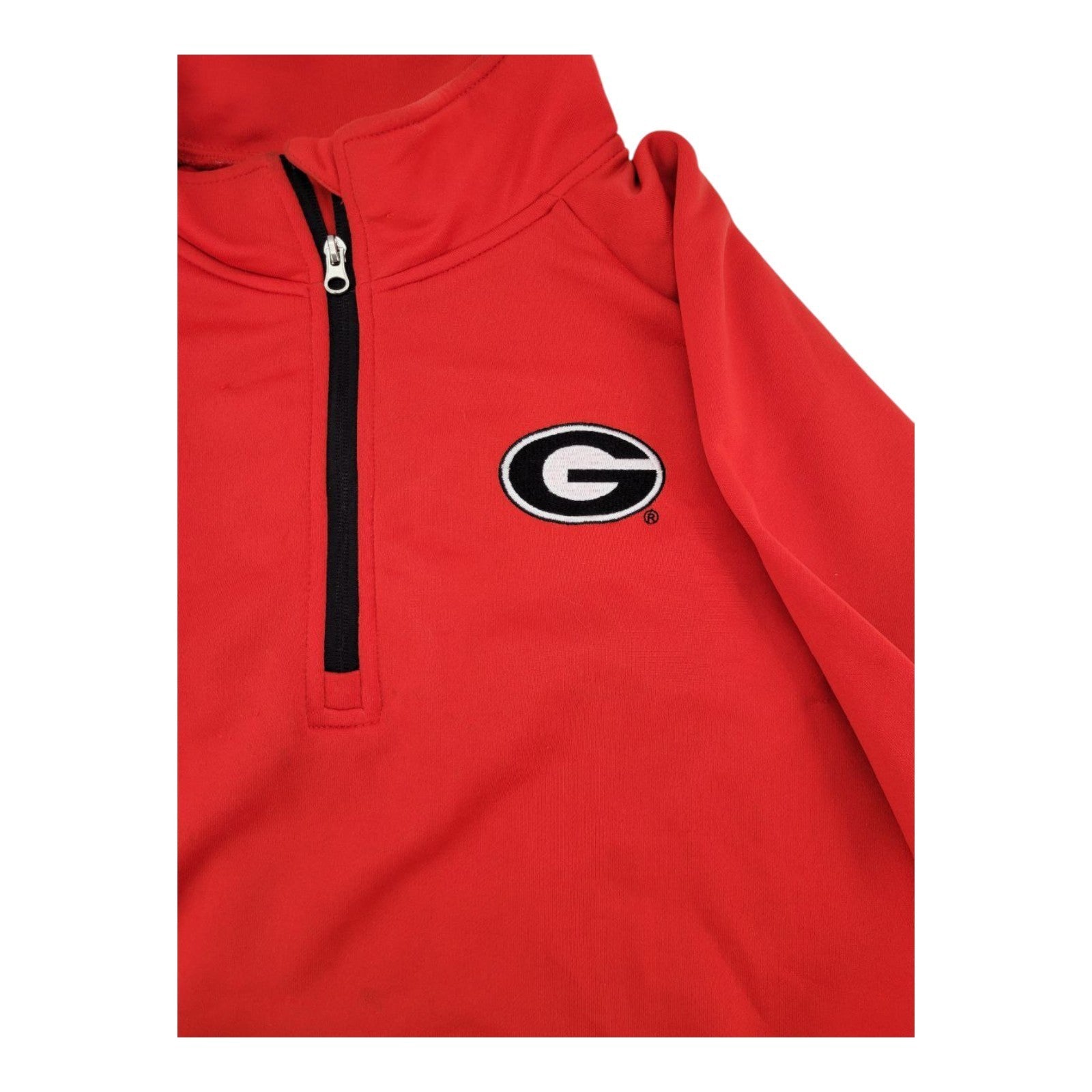 Georgia Bulldogs 1/4 Zip Pullover XL Red Black Zippers Logo Genuine Stuff