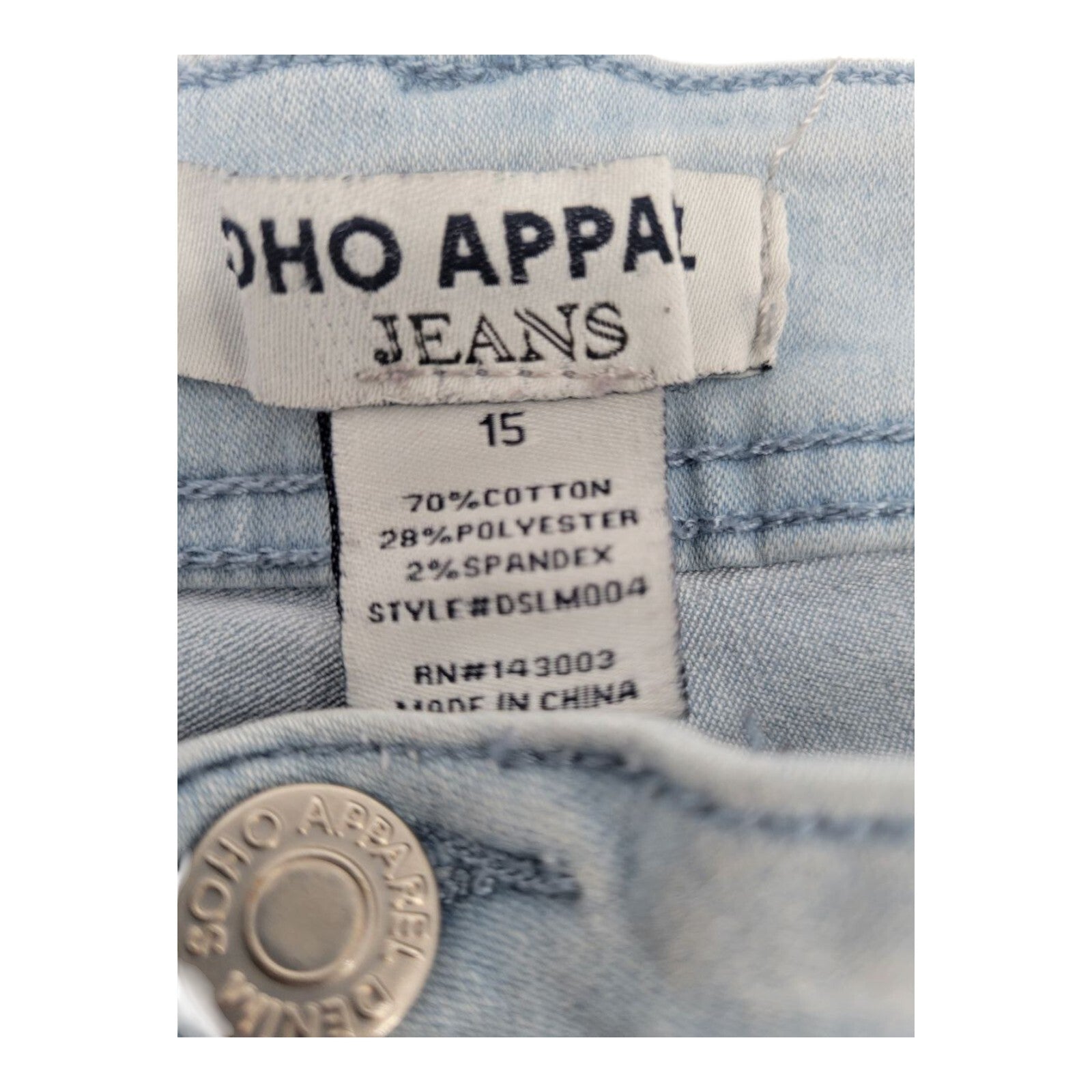 Soho Apparel Light Wash Skinny Jeans Womens Stretch Denim Size 15