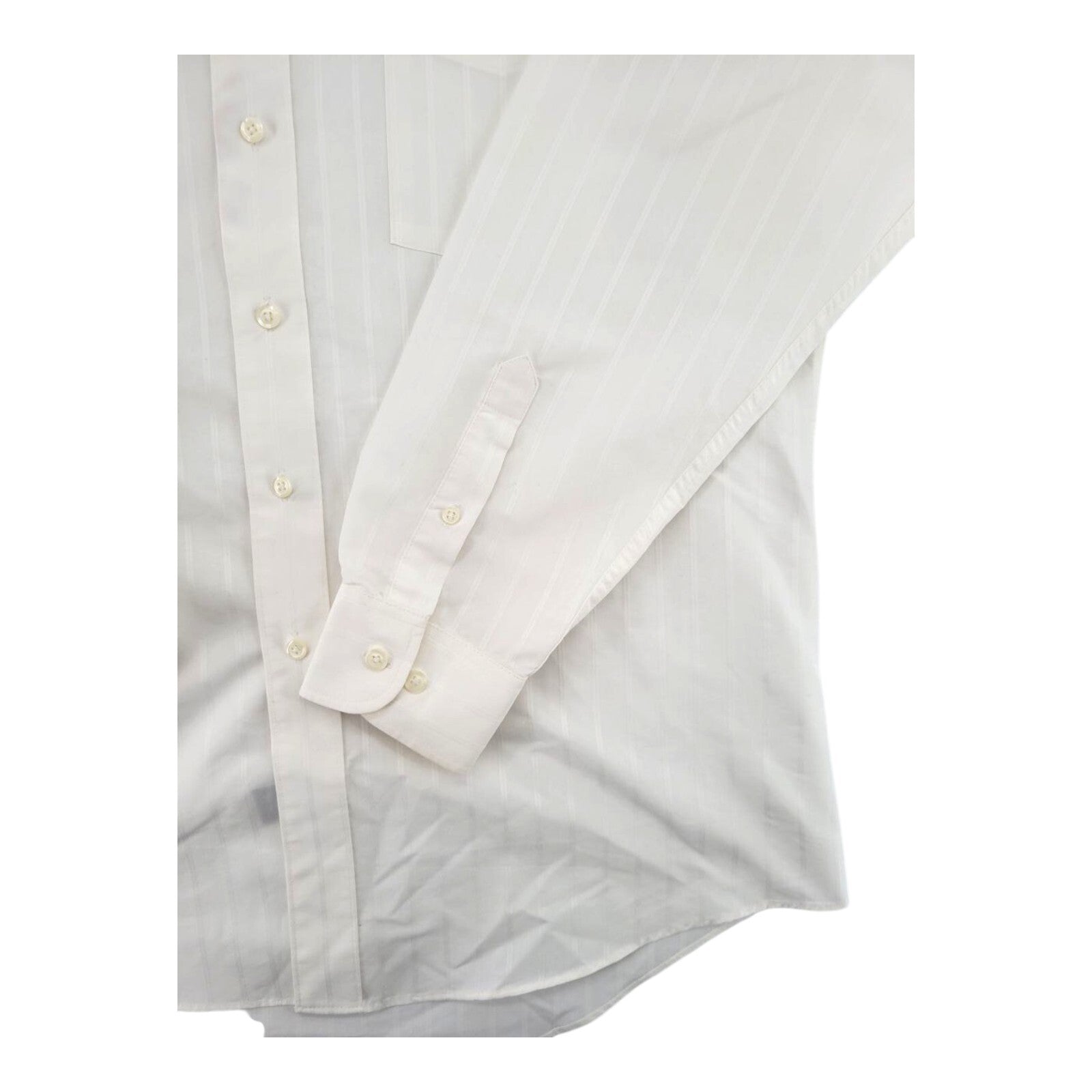 David Taylor White Striped Dress Shirt Mens Long Sleeve Size 16.5 34/35