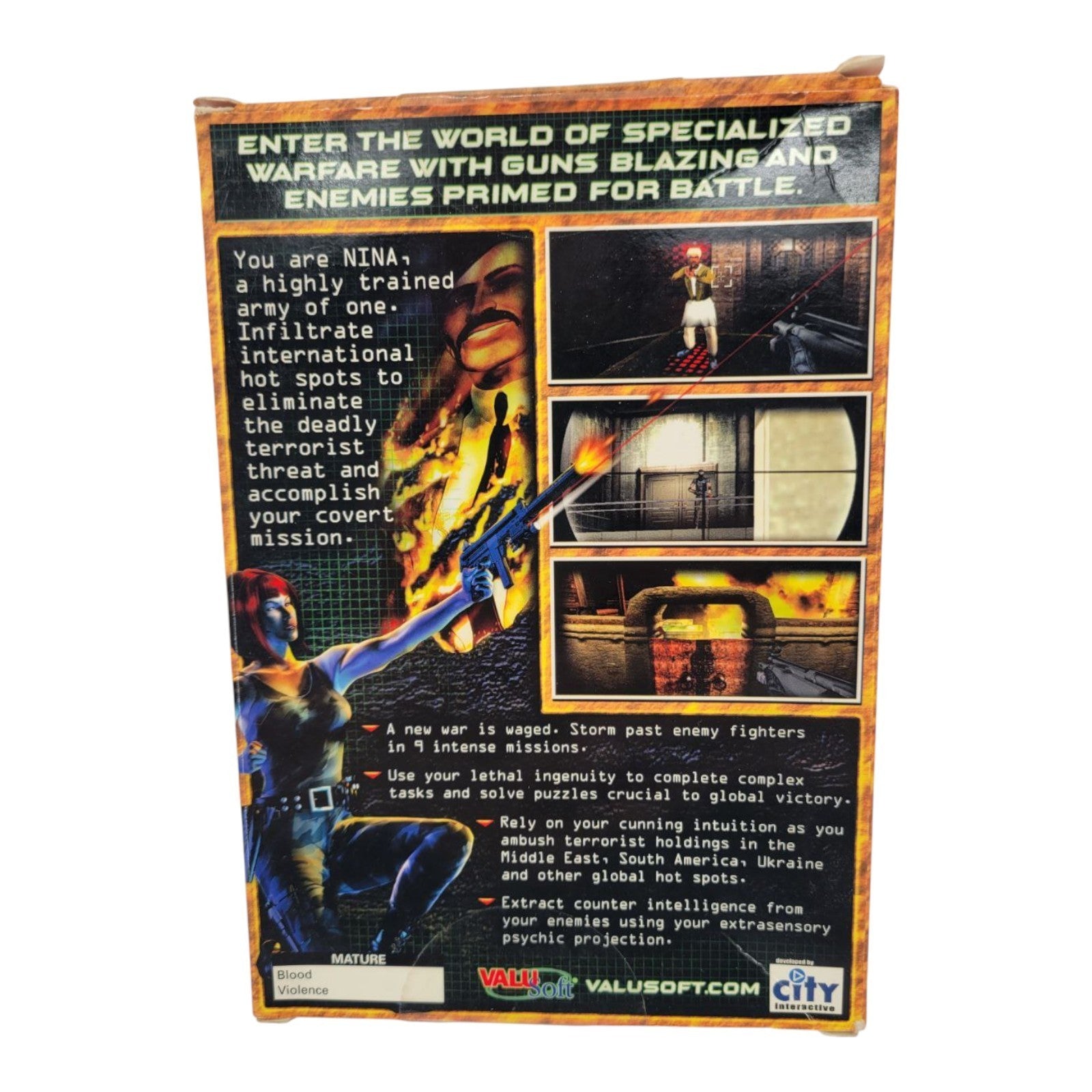 ValuSofty Codename Nina Global Terrorism Strike Force PC CD 2003 Game 98/ME/XP