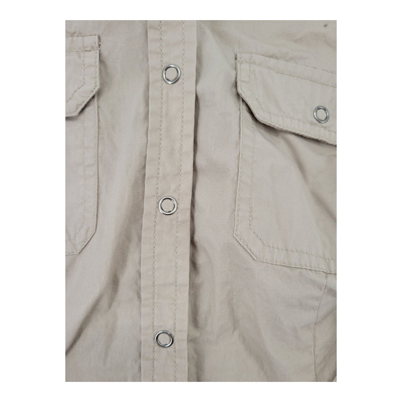 Faded Glory Beige Snap Button Long Sleeve Shirt Ladies Size Small 4/6