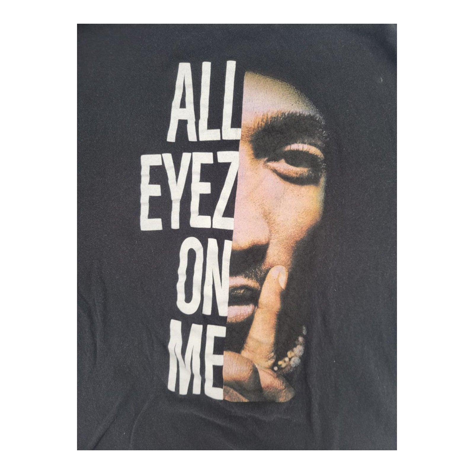 Cross Colours Tupac All Eyez On Me Black Graphic T-Shirt Size M