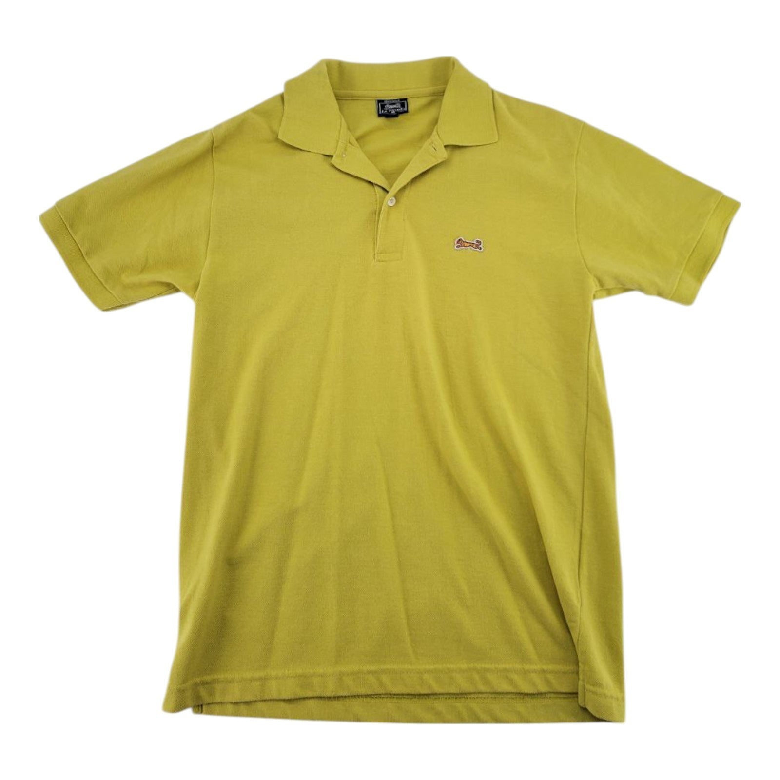 Le Tigre The Classic Mens Yellow Polo Shirt Cotton Short Sleeve Size M