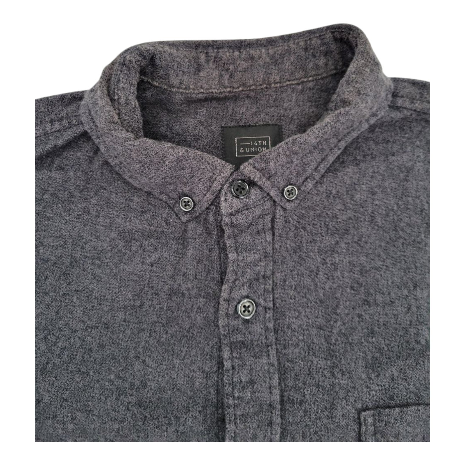 14th & Union Gray Dress Shirt Mens Button Up Long Sleeve Size L