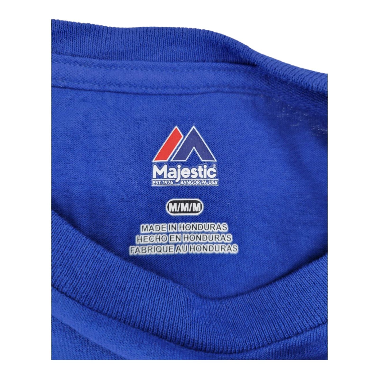 Majestic Cubs 2016 Champions Raise the Flag Long Sleeve Shirt Blue Size M