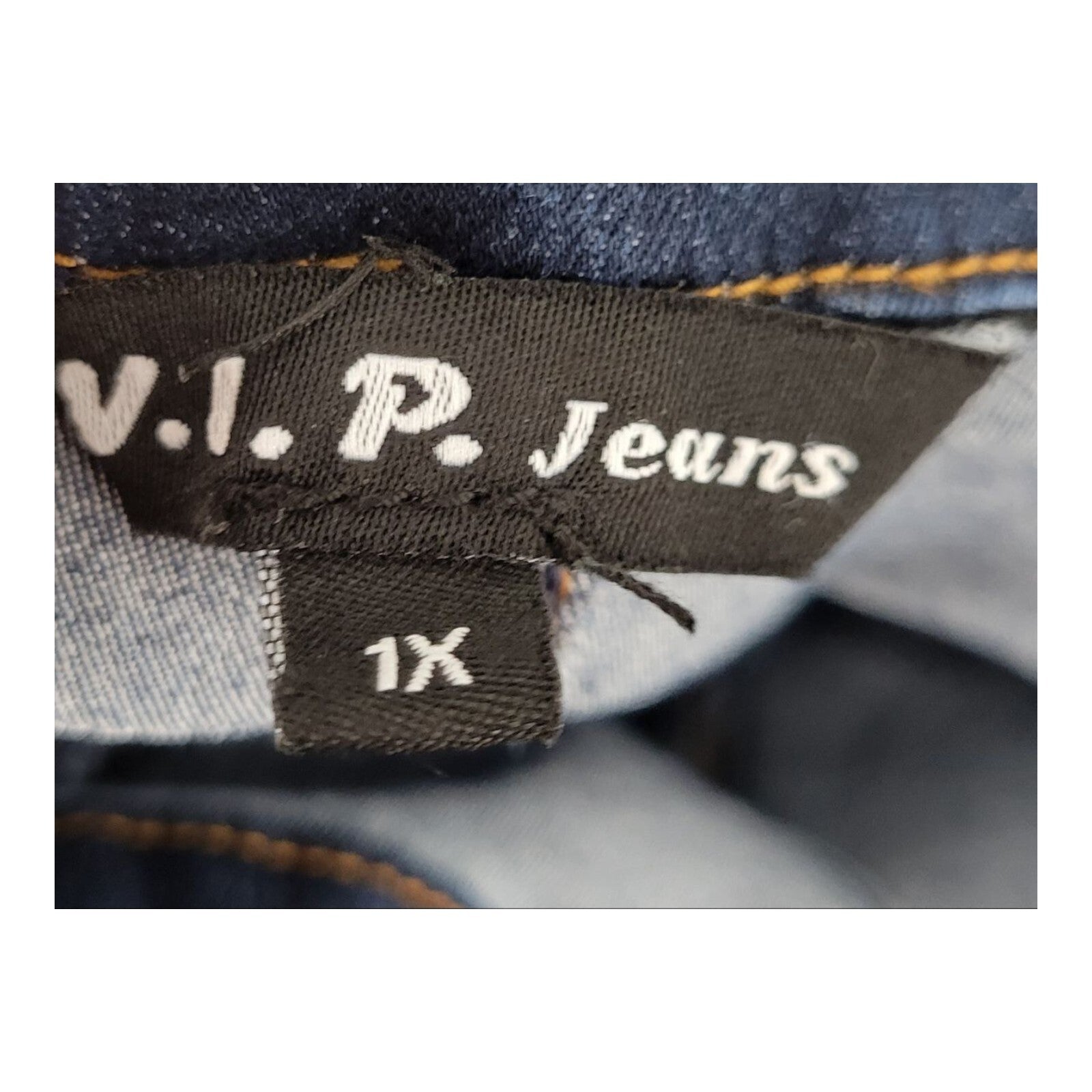 VIP Jeans Skinny Sleeveless Zip Up Blue Distressed Denim Jumpsuit 1X