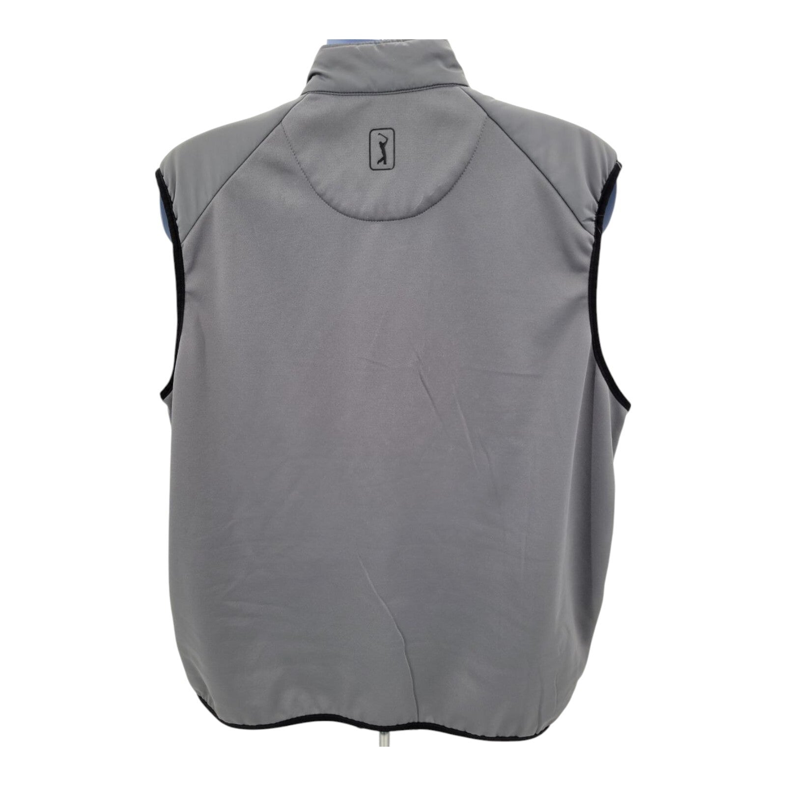 PGA Tour Mens Gray Puffer Golf Vest Full Zip Pocket Sleeveless Jacket Size XL