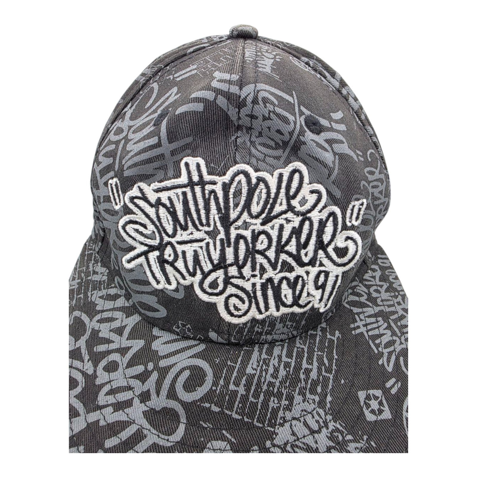 Southpole Authentic Collection Black Gray Graffiti Cap One Size