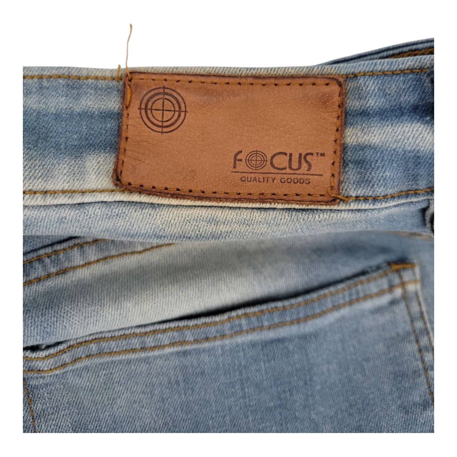 Focus Jeans Mens Paint Splatter Moto Biker Denim Pants Distressed Style 32L