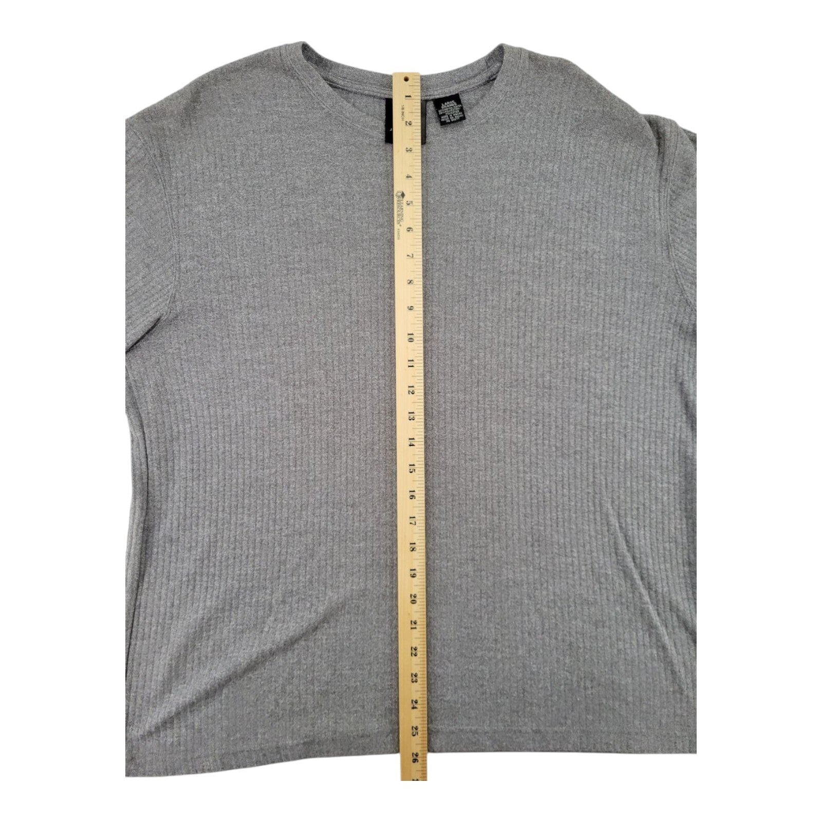 JF J Ferrar Gray Short Sleeve Ribbed Knit T-Shirt Mens Size Large