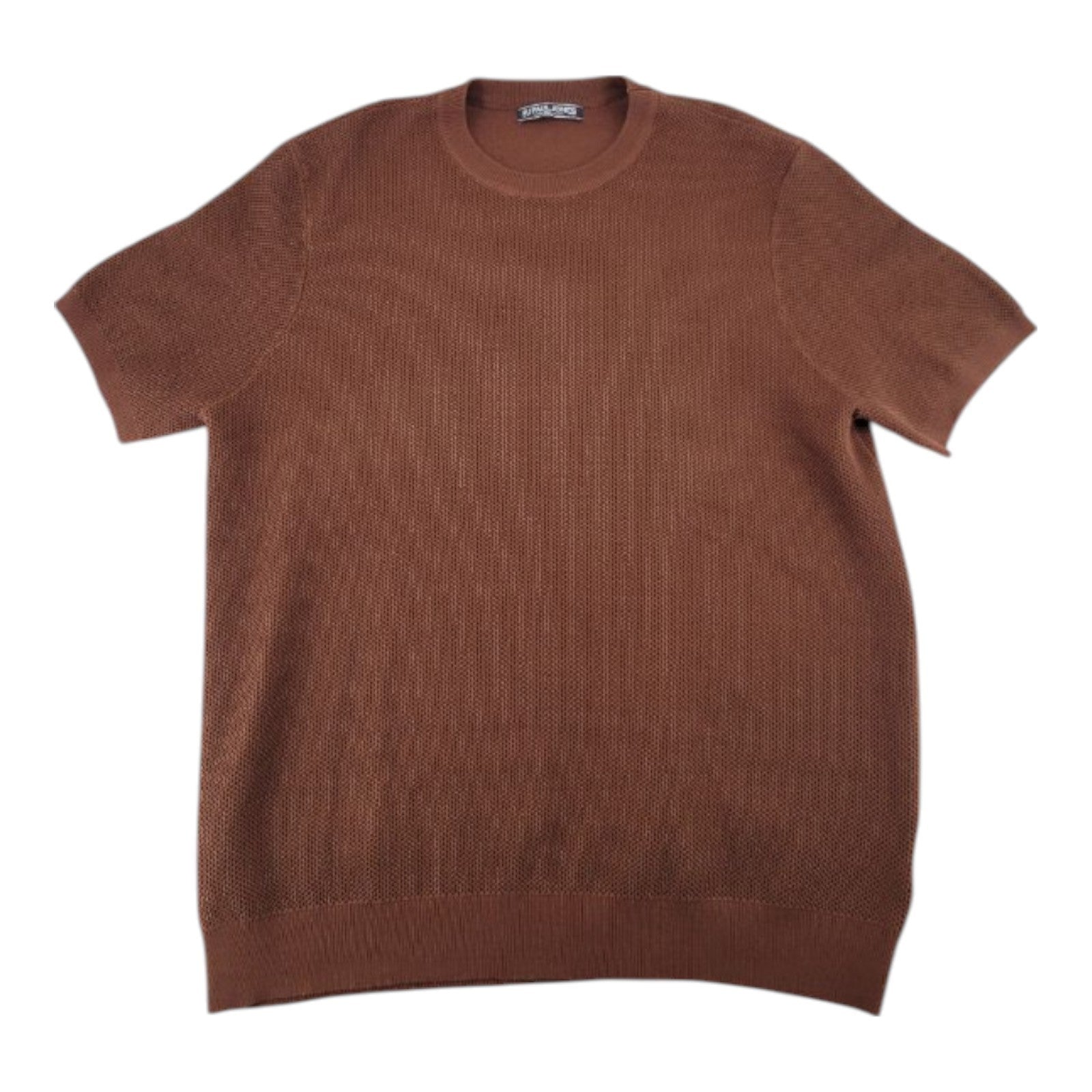 PJ Paul Jones Brown Short Sleeve Textured Knit Sweater Mens 2XL