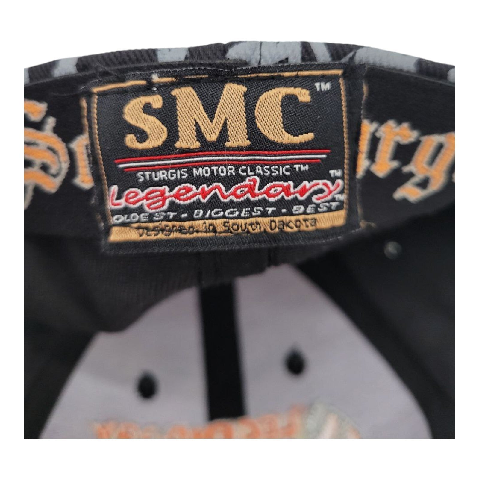 SMC Legendary Sturgis 75th Rally 2015 Black Embroidered Cap South Dakota Hat