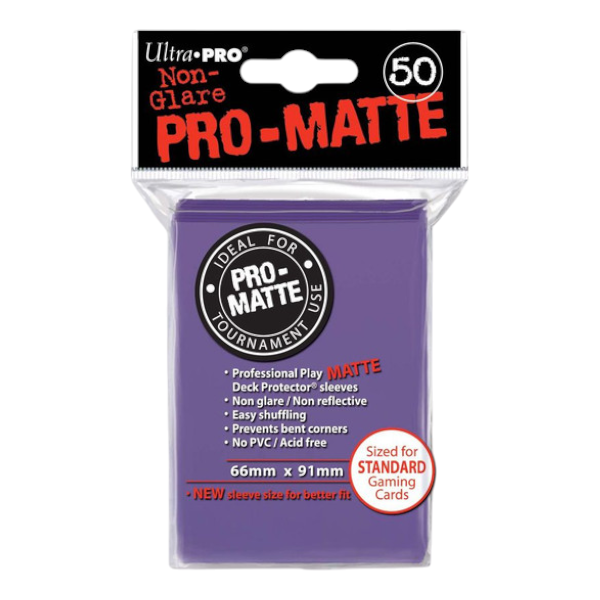 Ultra Pro Deck Protector Standard Sleeves Pro Matte Purple 50 Count