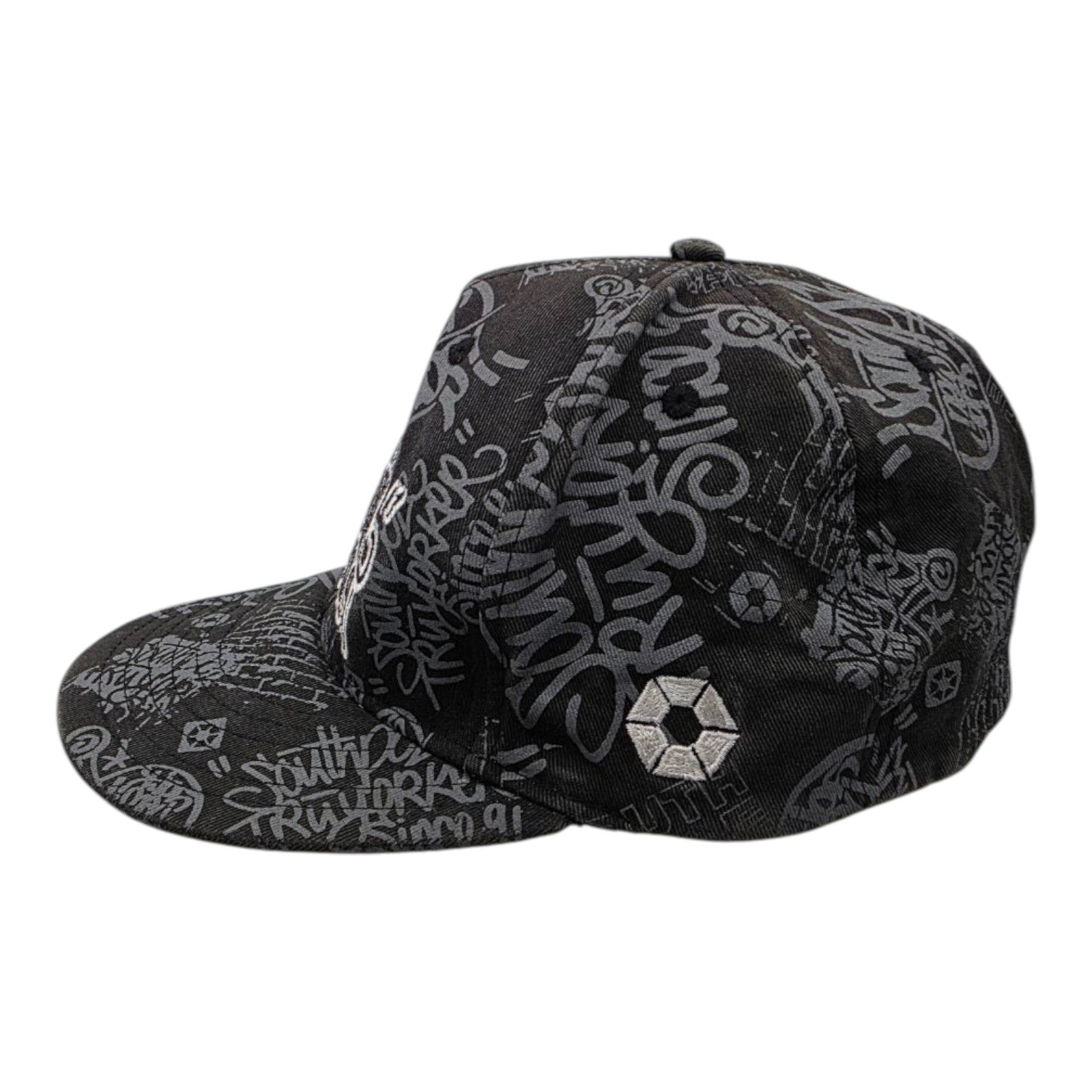 Southpole Authentic Collection Black Gray Graffiti Cap One Size