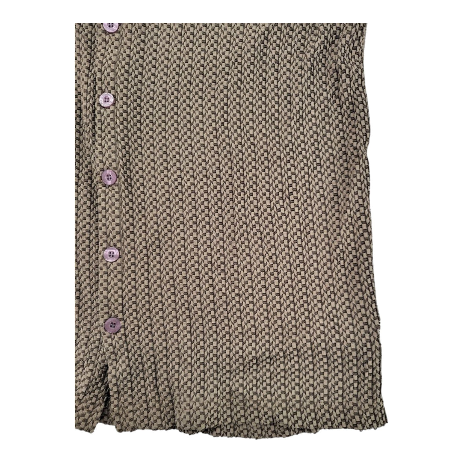 Positano by Charlie Lapson City Collection Brown Retro Textured Button Shirt 2X