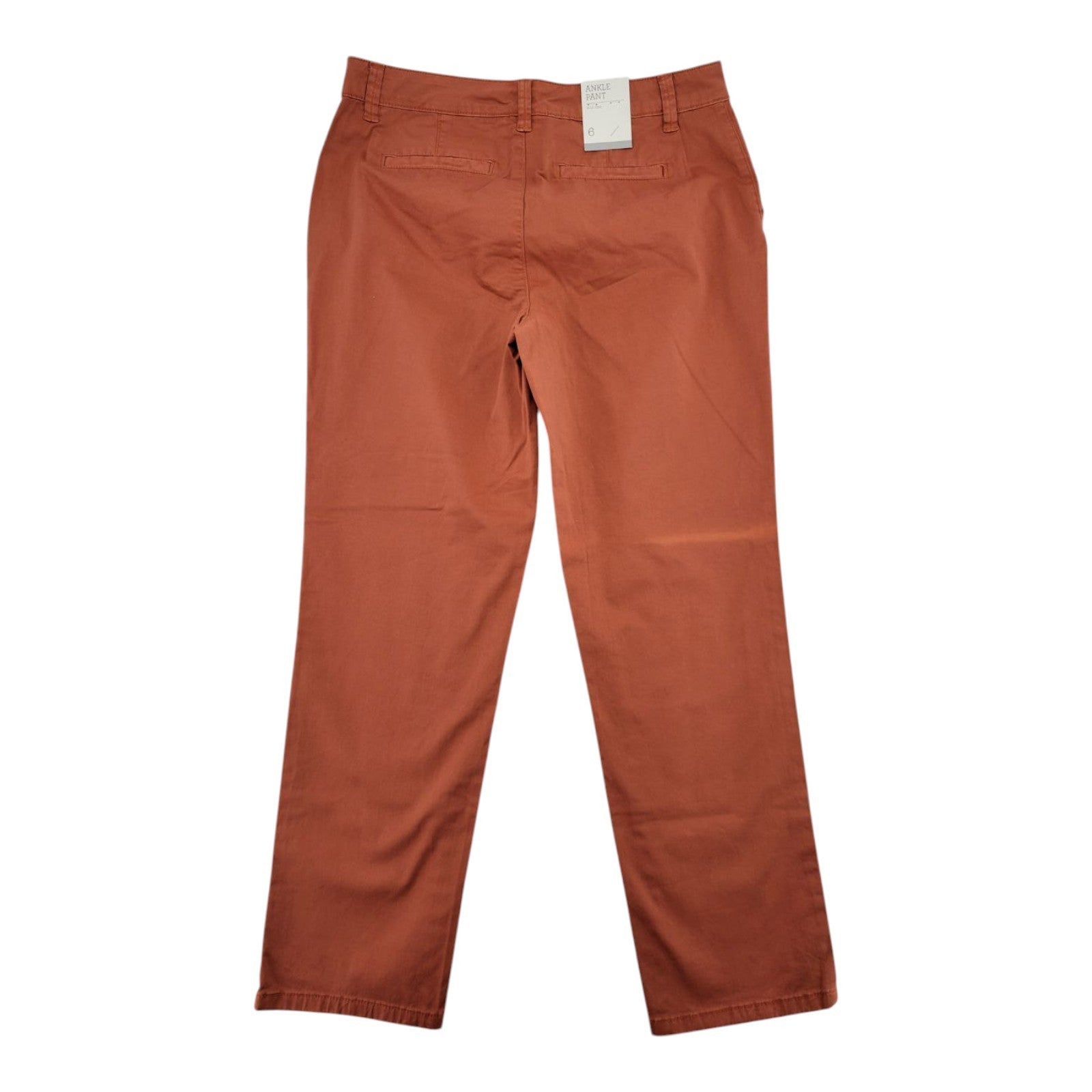 Style & Co Women's Ankle Pants Size 6 Rust Mid Rise Stretch Cotton Casual