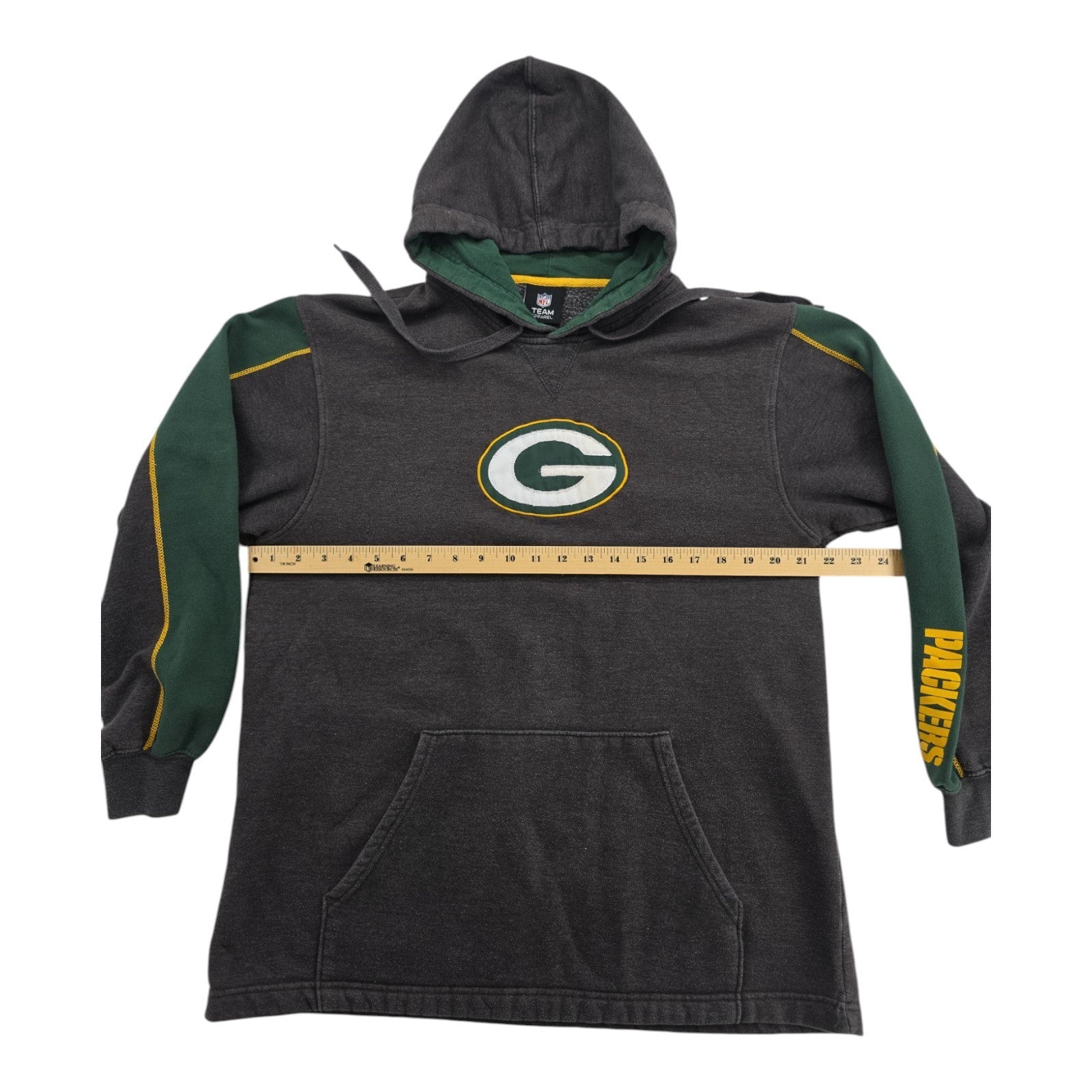 NFL Team Apparel Green Bay Packers Hoodie Men’s L Gray Green Pullover