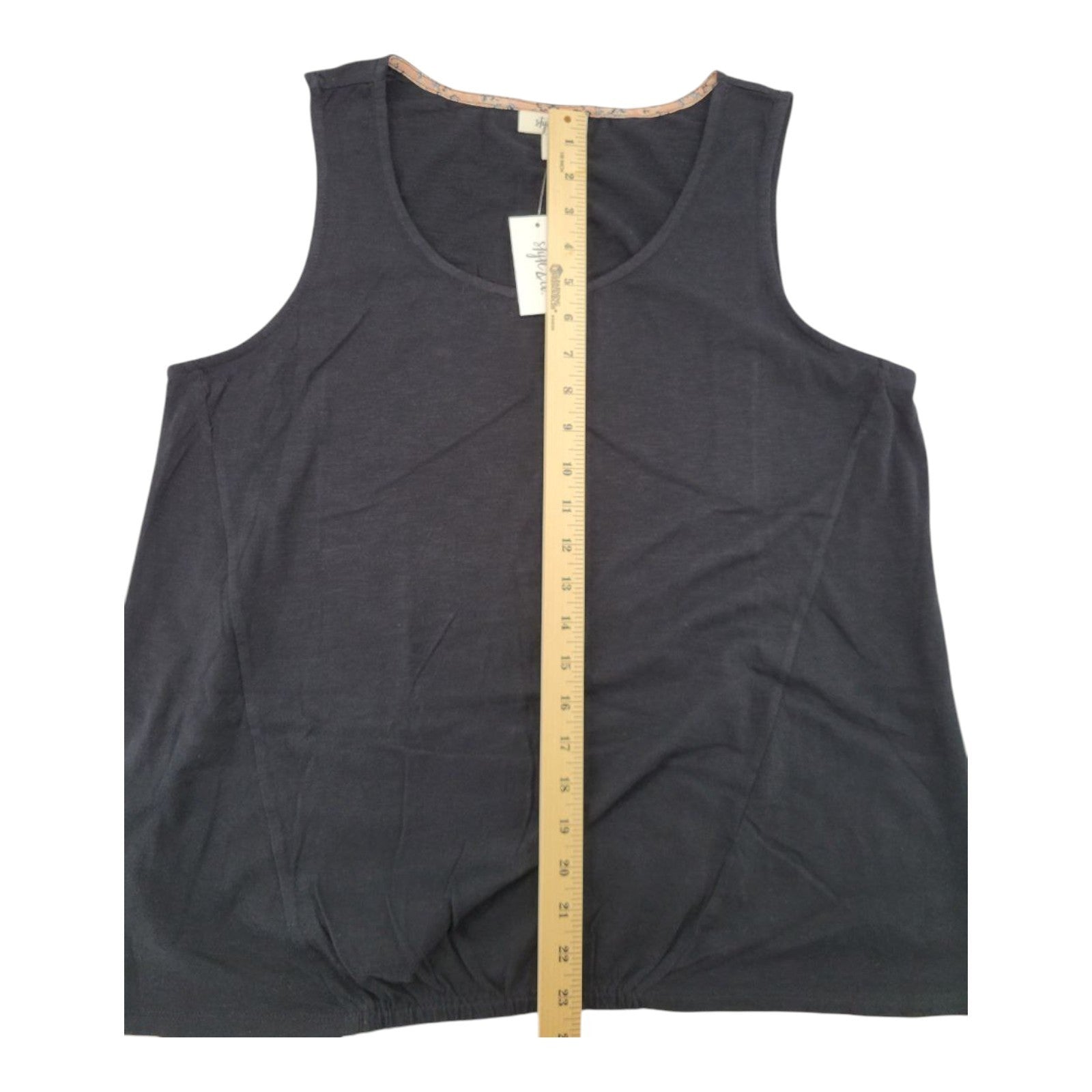 Style & Co Womens Black Tank Top Scoop Neck Sleeveless Blouse Size L