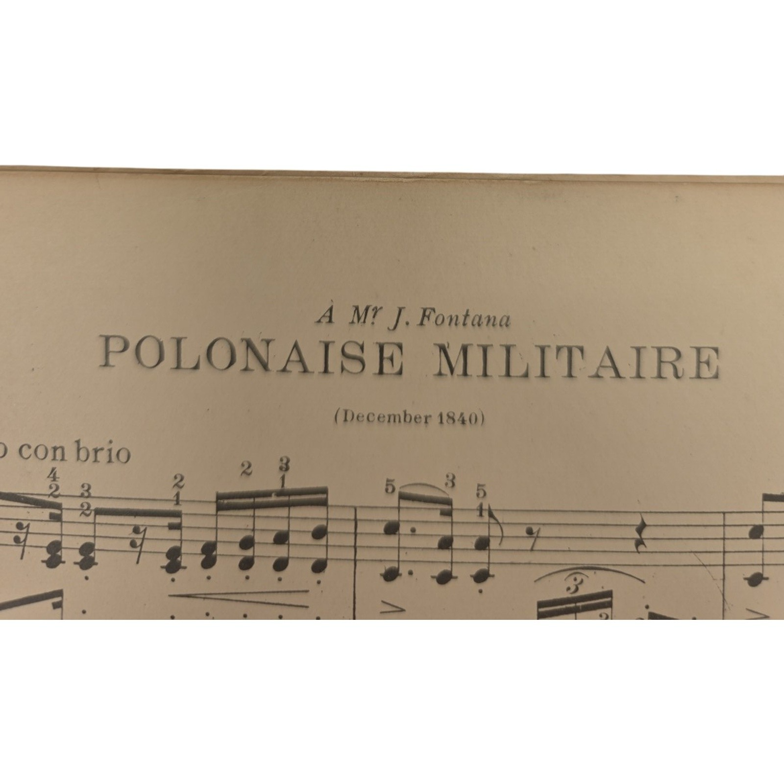 Chopin Polonaise Militaire Op 40 No 1 Vintage Sheet Music Oliver Ditson Co