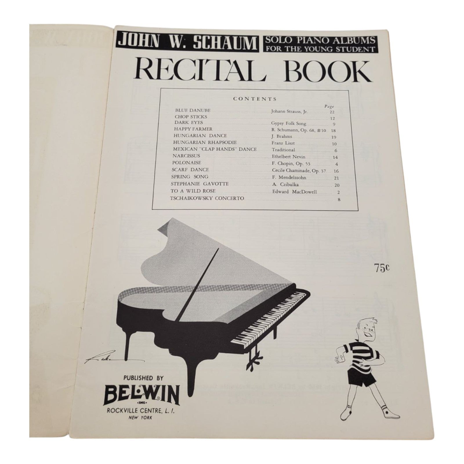 John W Schaum Piano Course and Recital Book Set 1945 Belwin Mills Publishing