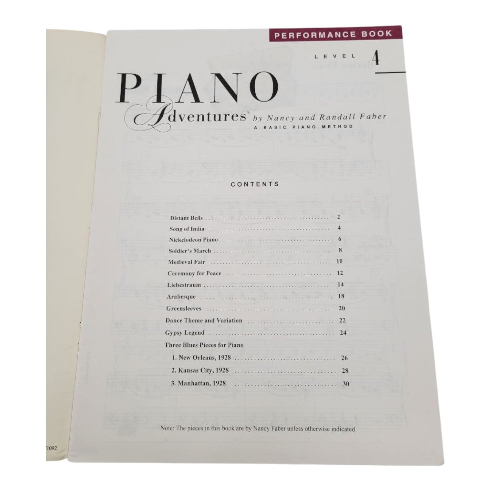 Piano Adventures Performance Book Level 4 by Nancy and Randall Faber FJH Music