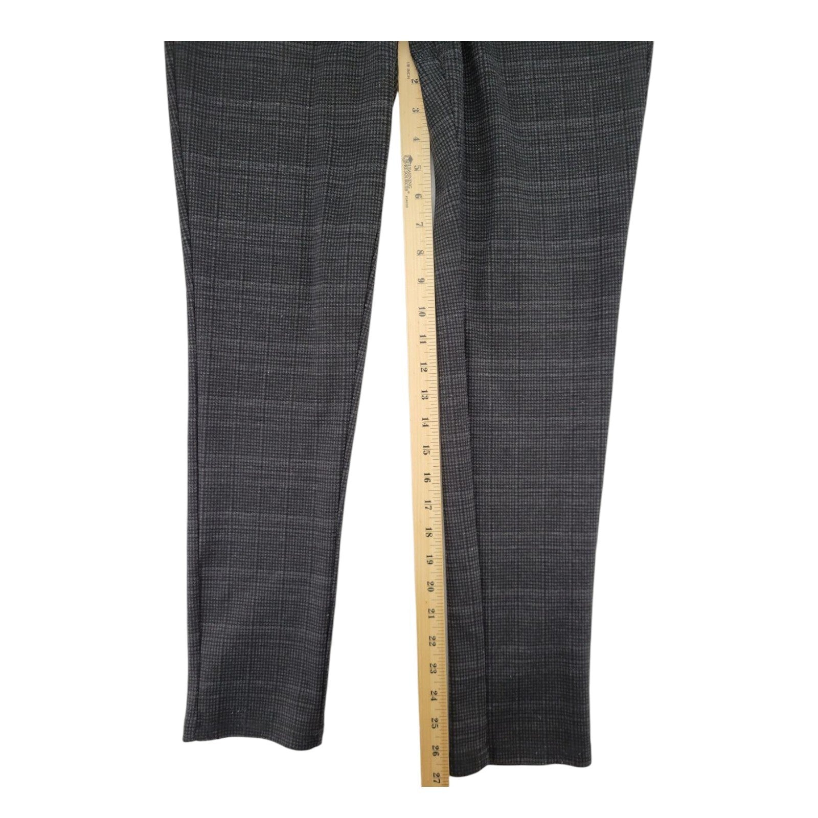 Harvé Benard Womens Gray Plaid Tapered Leg Pull On Pants Size S