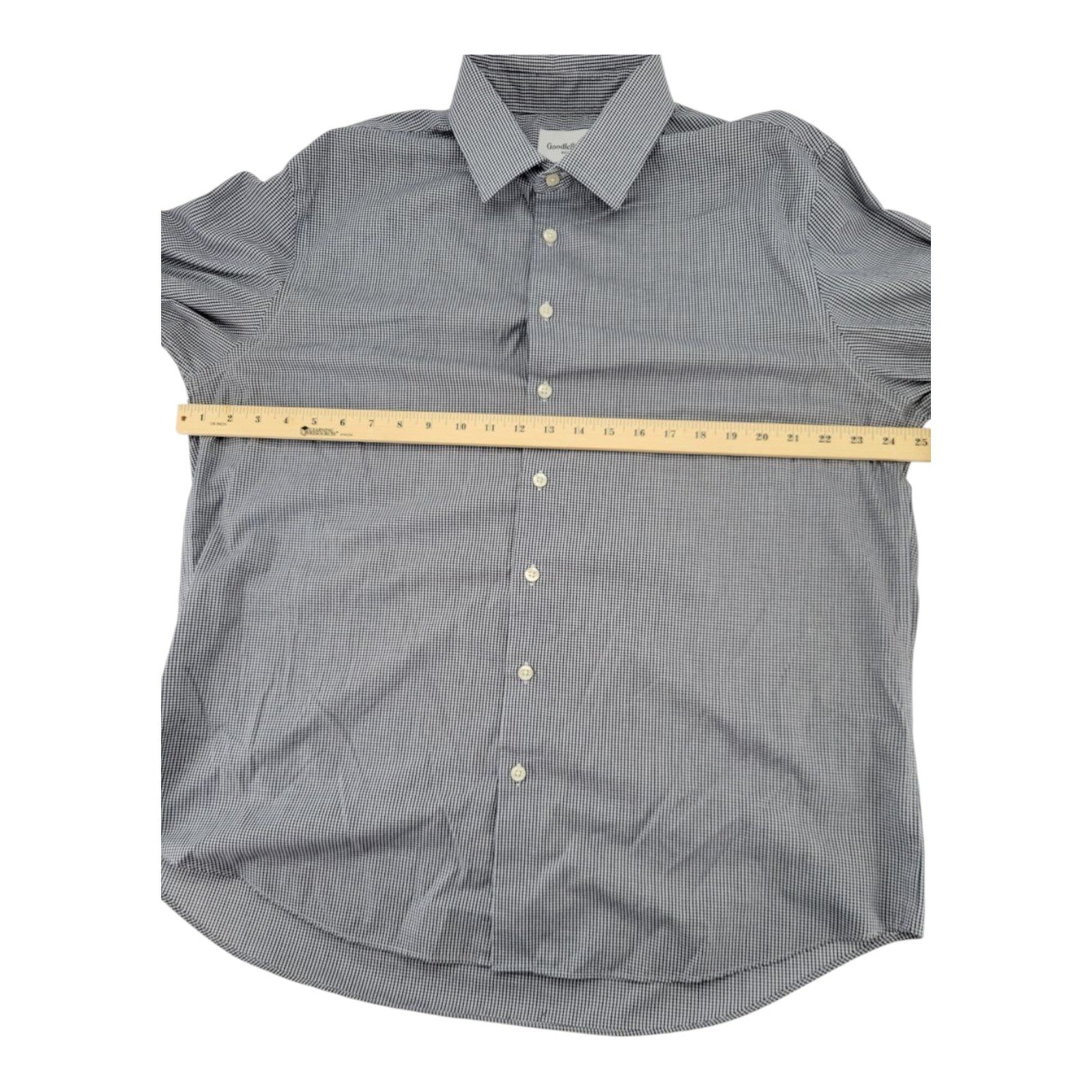 Goodfellow & Co Men's XL Dress Shirt Blue White Check Button-Up Long Sleeve