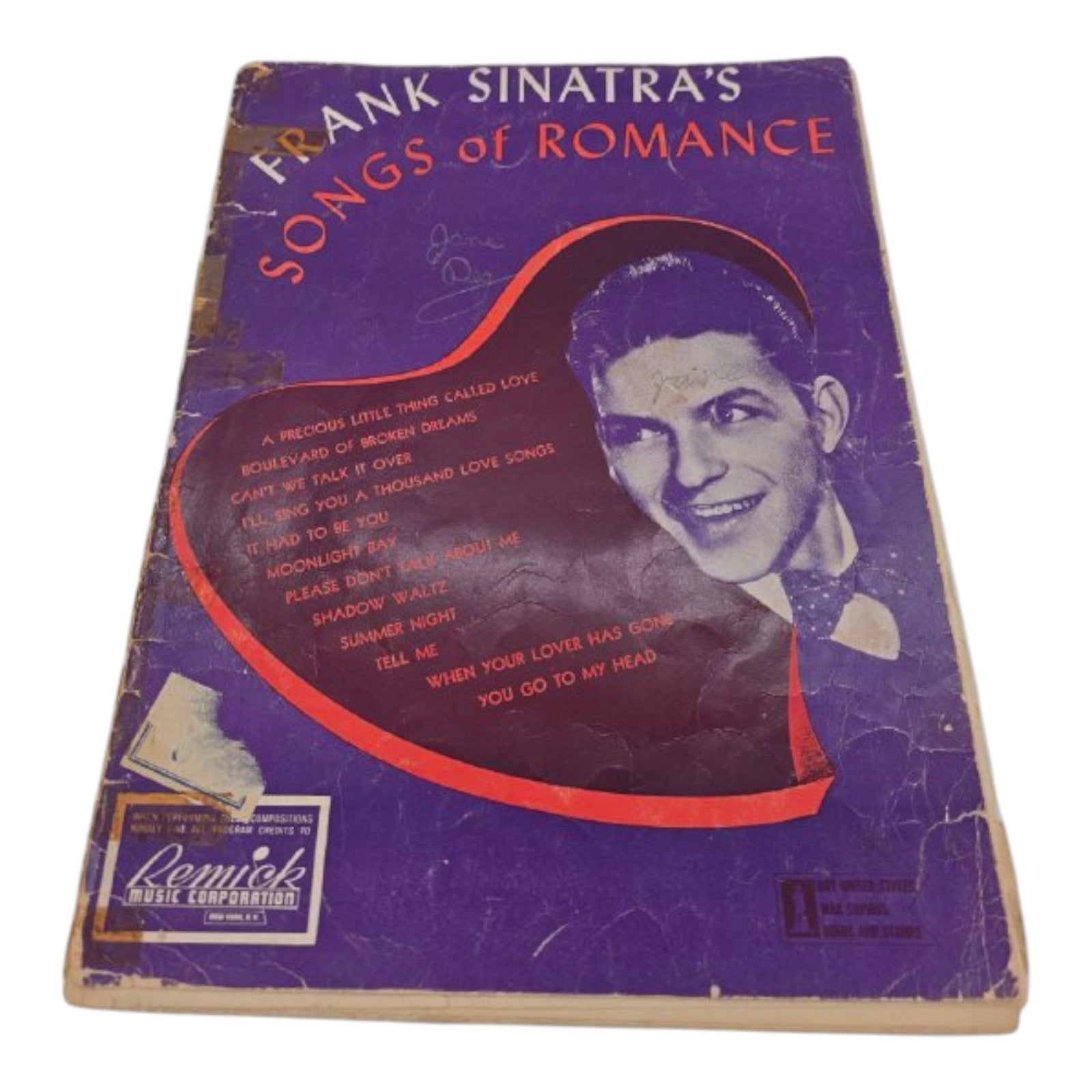 Frank Sinatras Songs of Romance Sheet Music Songbook Remick Music Corp