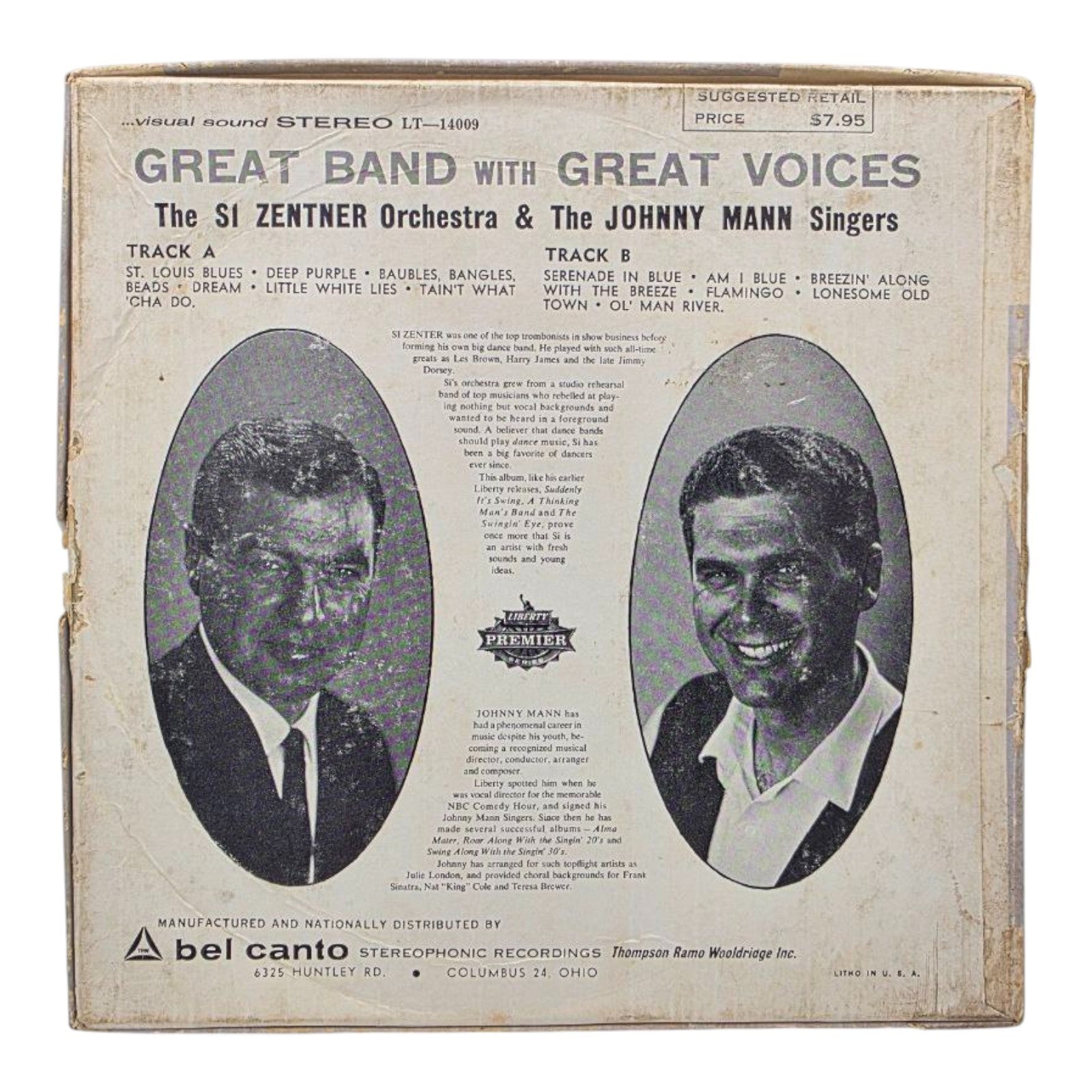 Great Band With Great Voices Si Zentner Johnny & Mann Singers Reel to Reel Tape