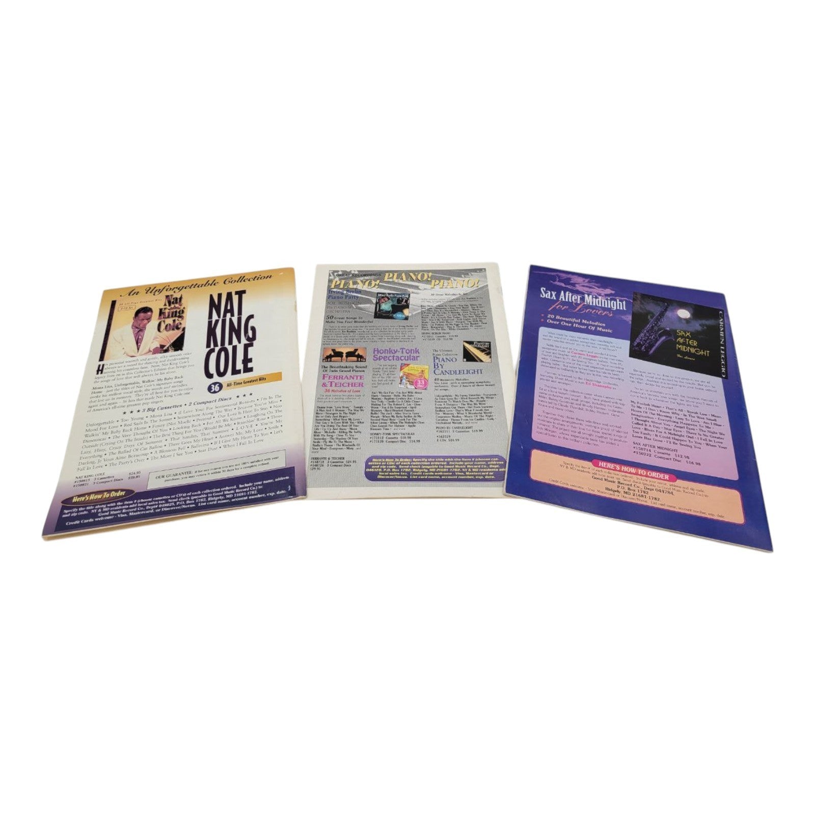 Vintage 1998 Sheet Music Magazine Lot of 3 Issues Nat King Cole and More