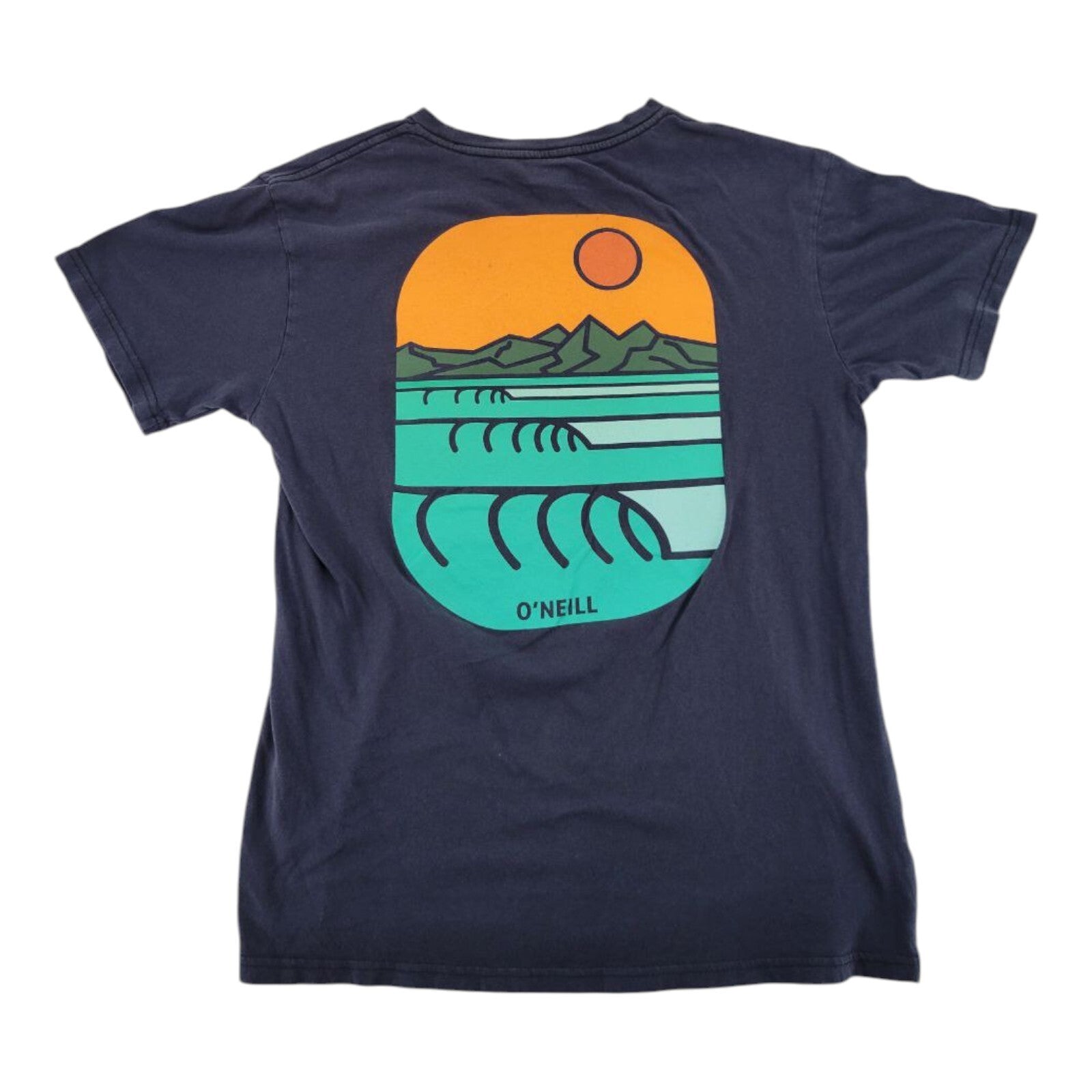 O'Neill Standard Fit Navy Blue Graphic Surf T-Shirt Mens Size Medium