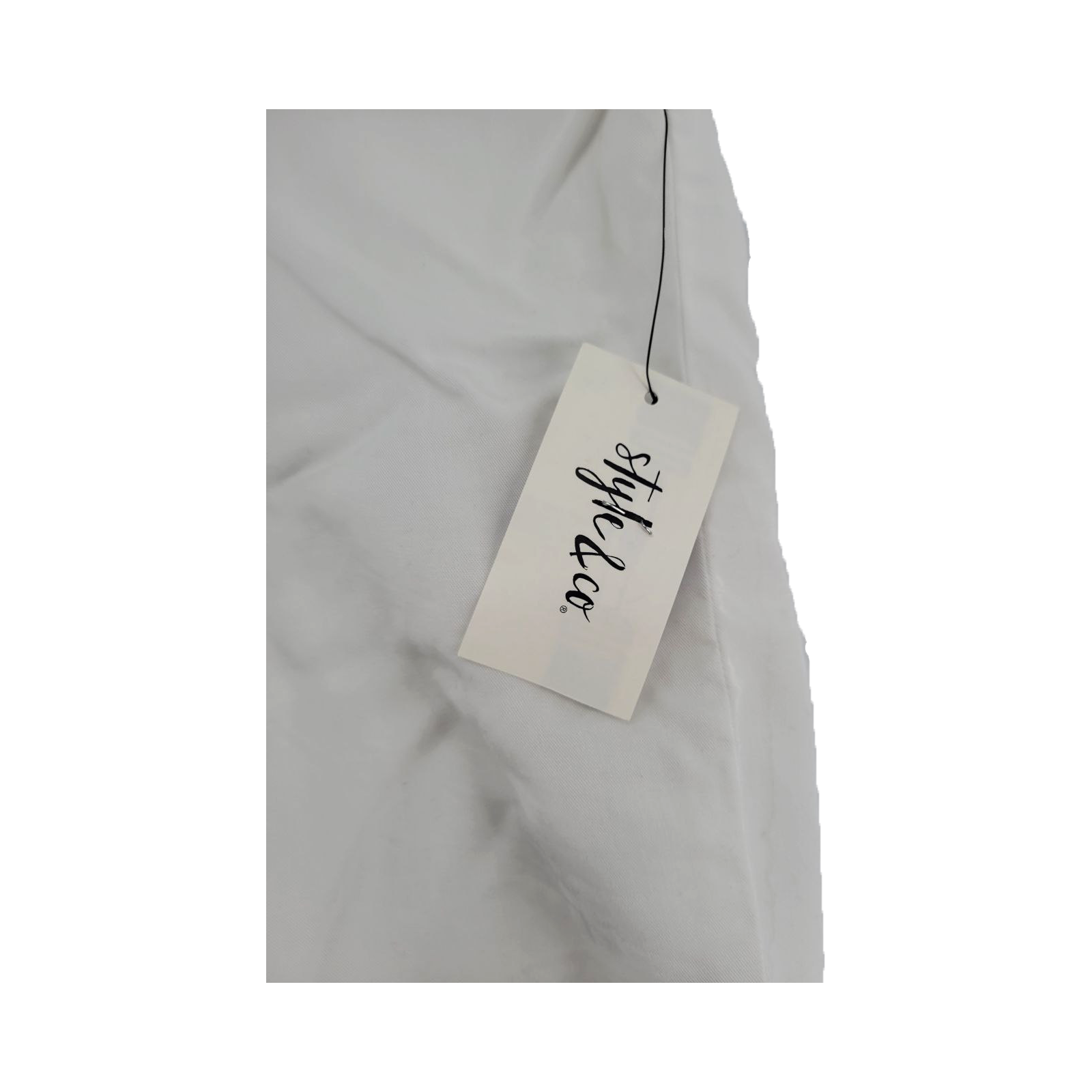 Style & Co Women's White Sleeveless Button Shirt XL Island Getaway