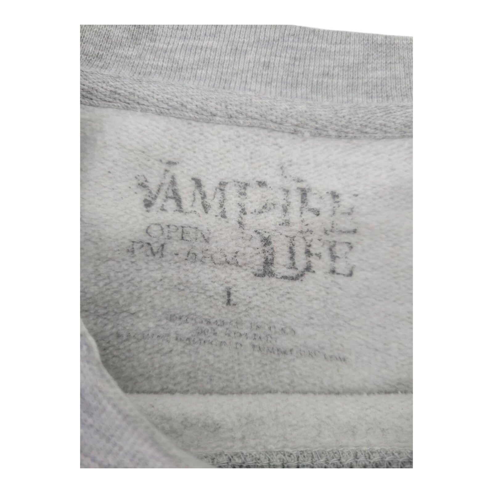 Vampire Life Gray Sweatshirt Mens Red Black Flag Bat Graphic Size L