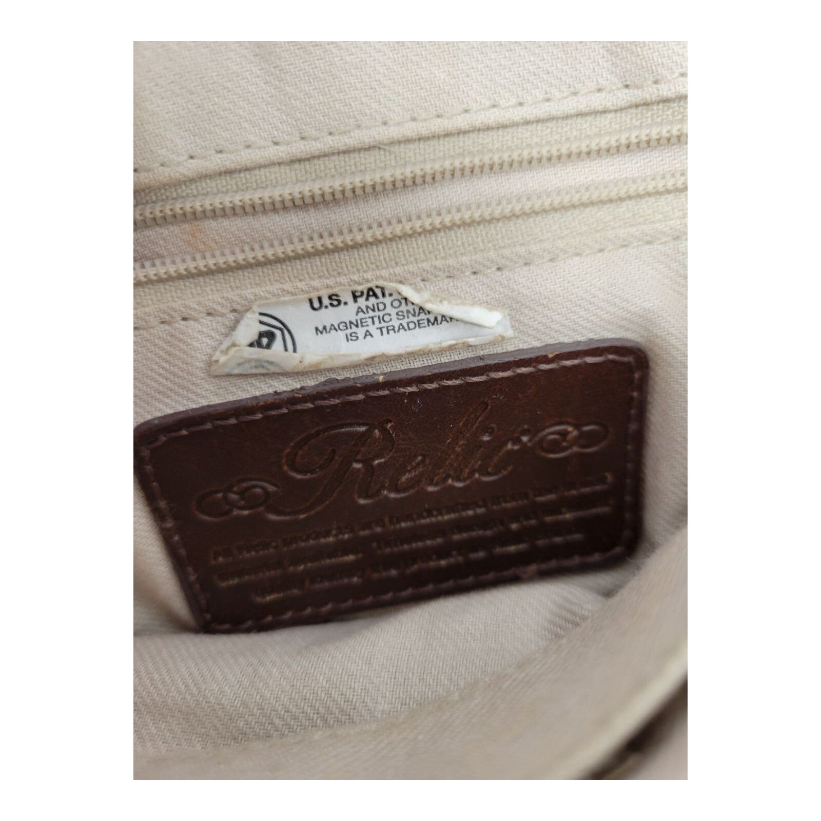 Relic Brown Faux Leather Crossbody Bag Multicolor Striped Braided Strap