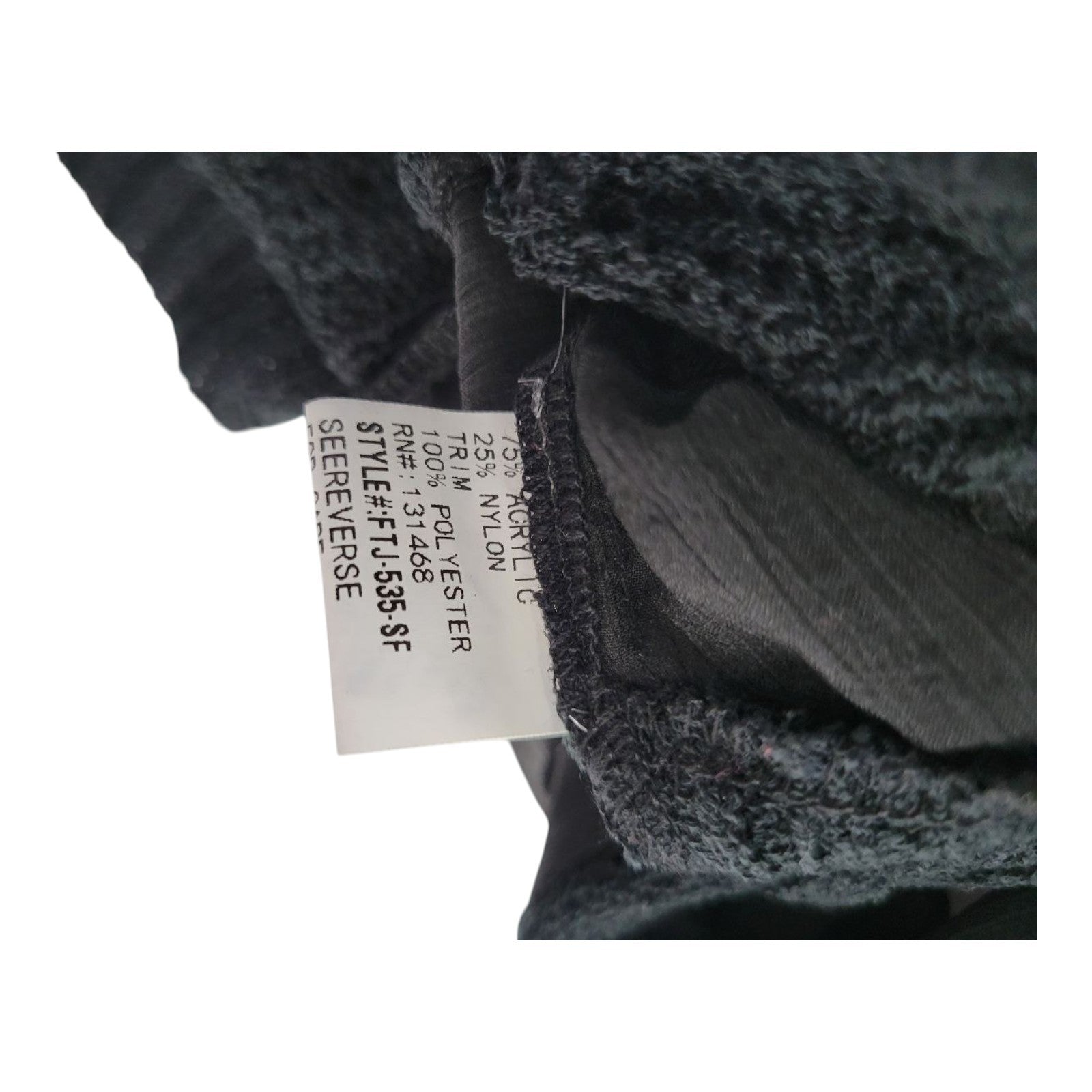 FATE Women's Sheer Black Knit Cardigan Sweater M Button Front Long Sleeve