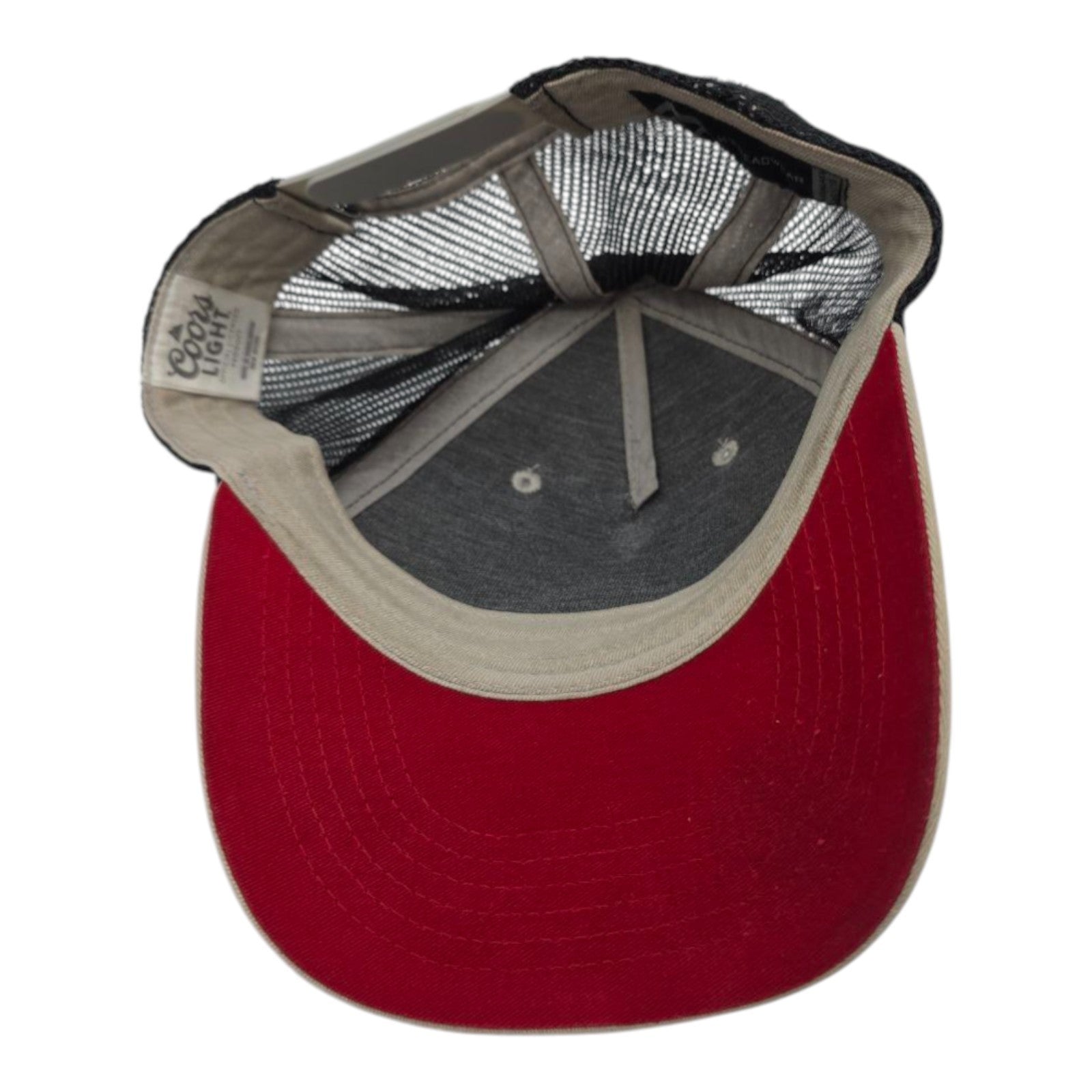 Coors Light Beer H3 Headwear Trucker Hat Beige Black Mesh Snapback Adjustable