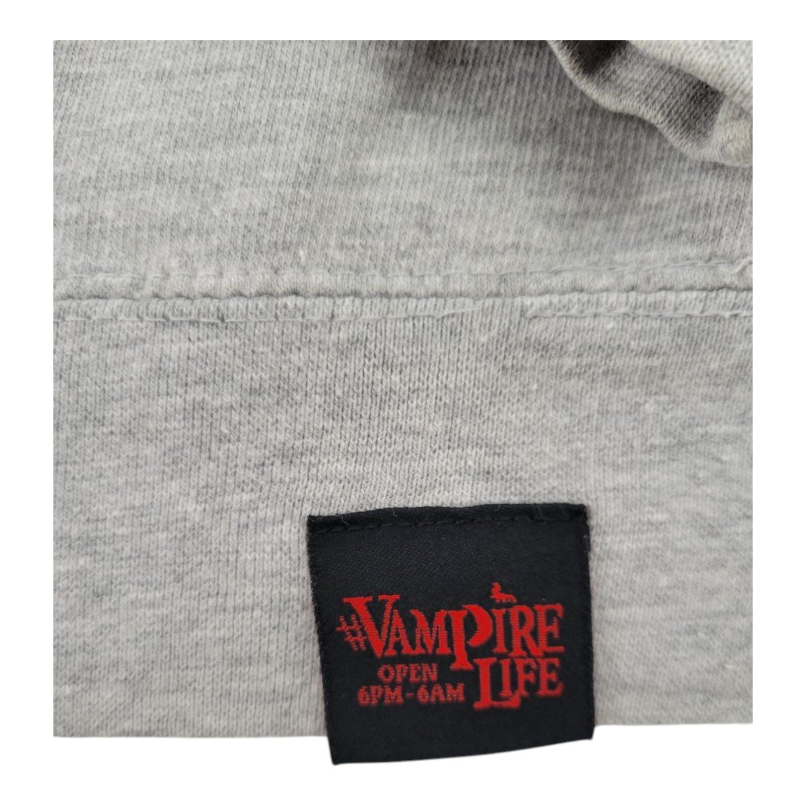 Vampire Life Gray Sweatshirt Mens Red Black Flag Bat Graphic Size L