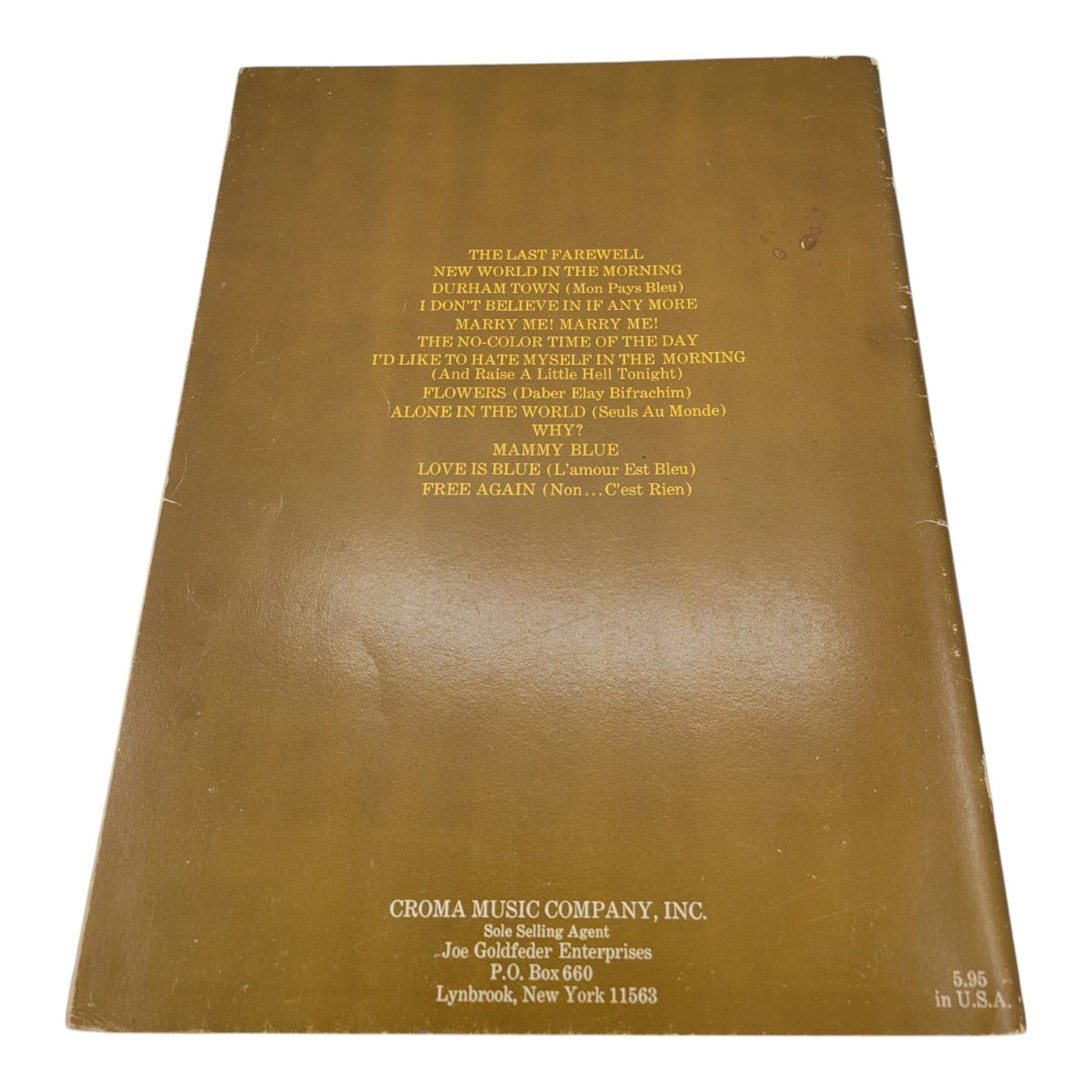 Roger Whittakers Greatest Hits and Other Great Songs Songbook Croma Music 1979