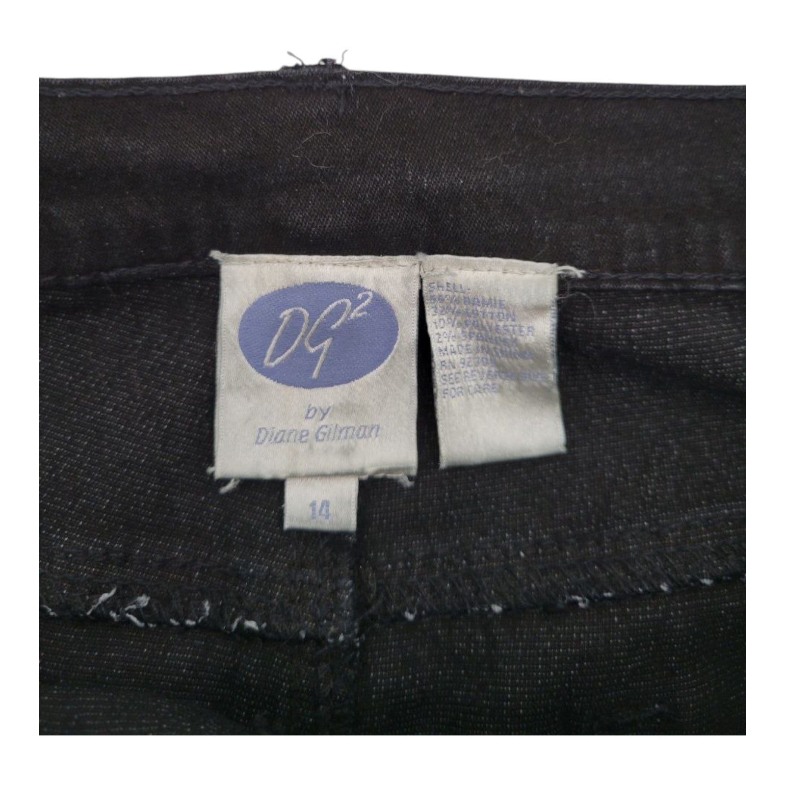 DG2 by Diane Gilman Black Skinny Jeans Size 14 Floral Embroidered Studded Hem