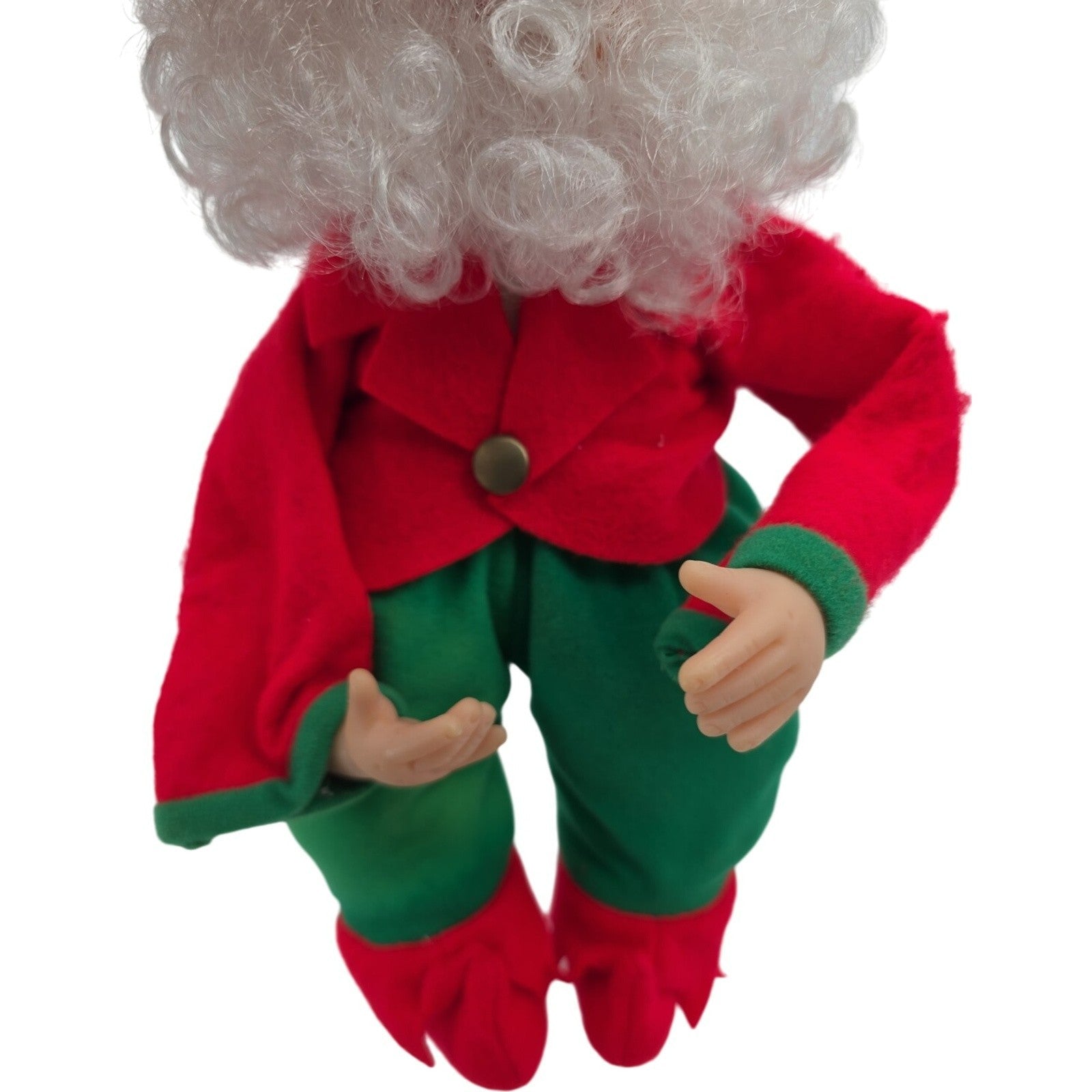 Vintage Santa Claus Christmas Elf 12B Plastic Face Hands Poseable